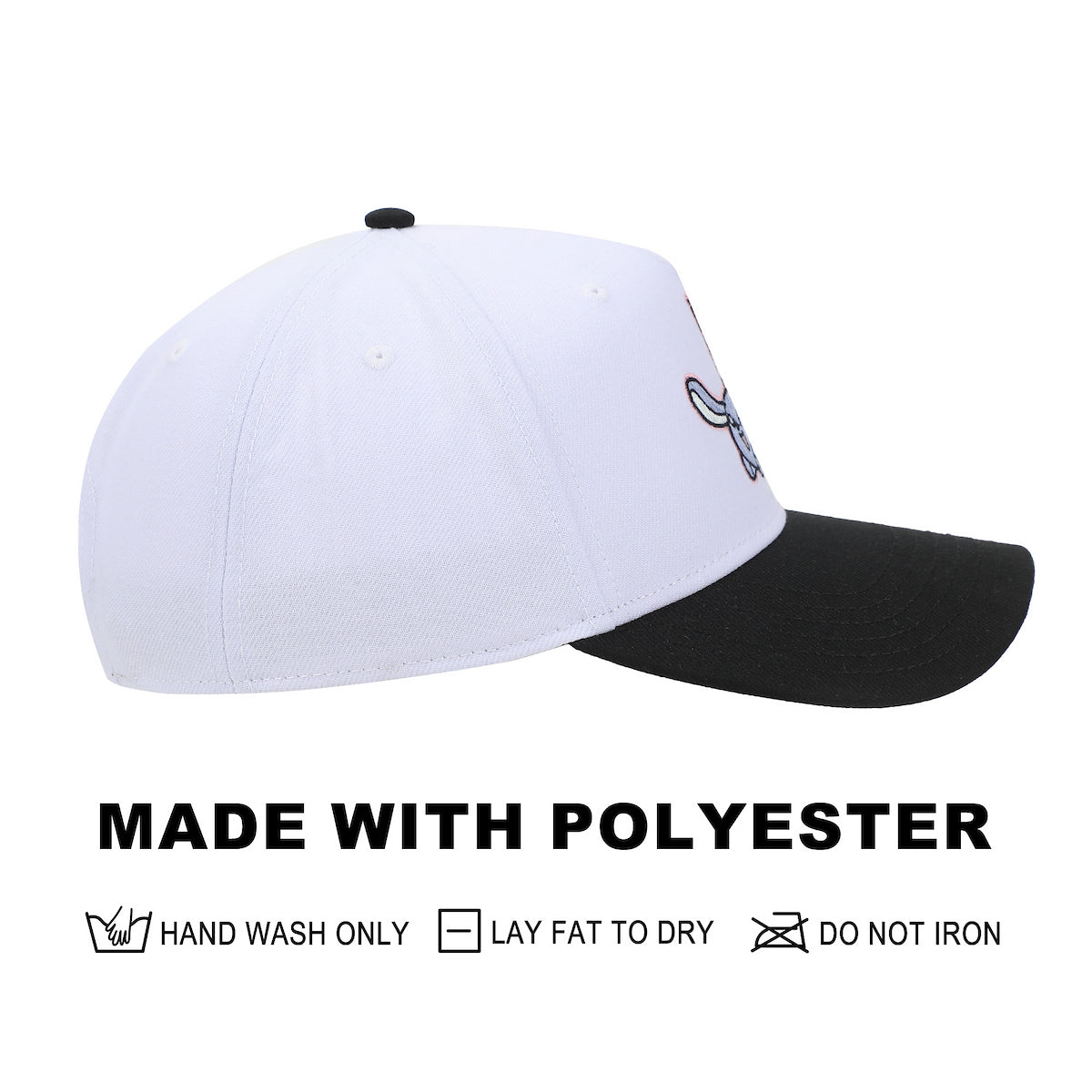Kuromi Riding Baku Adult White & Black Snapback Hat