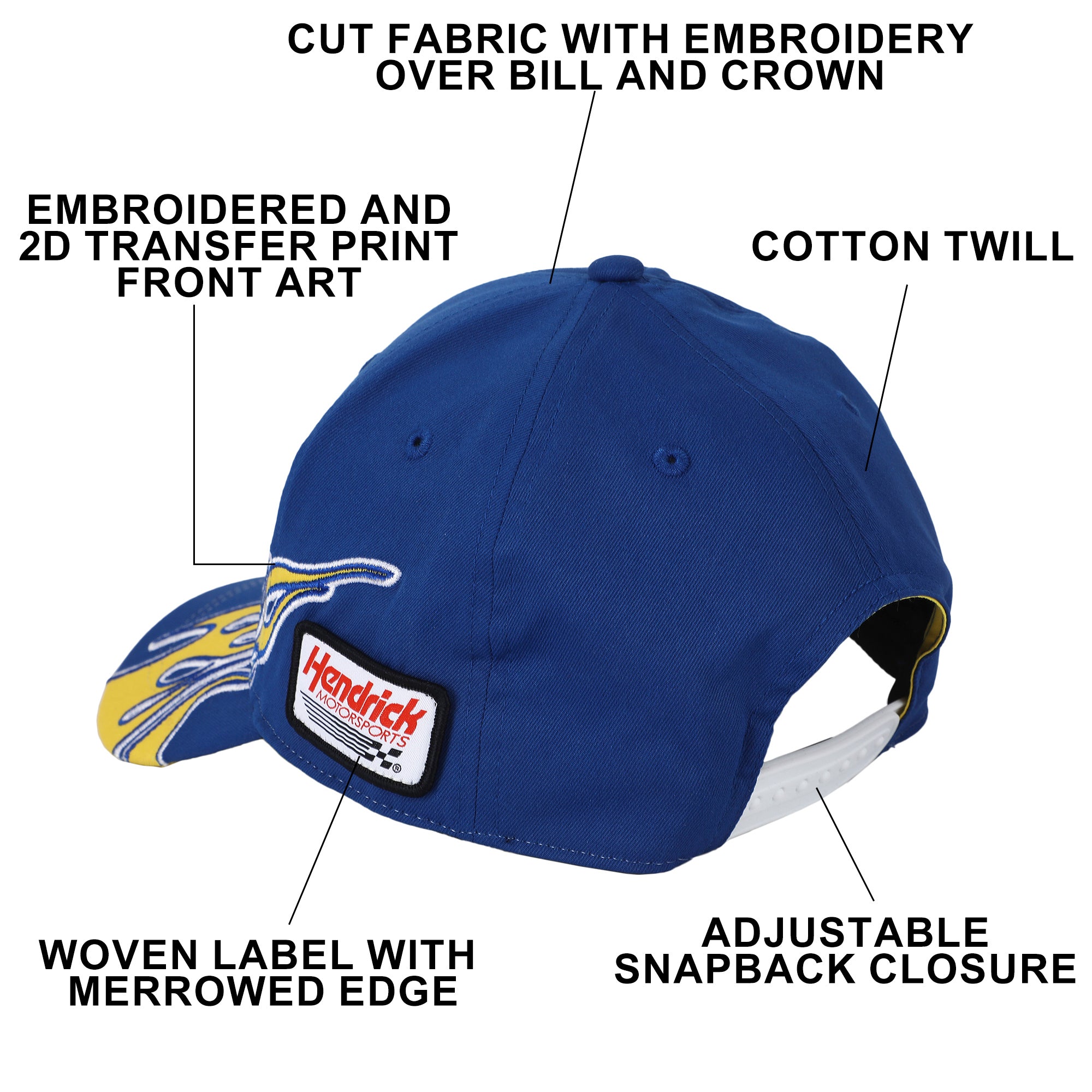 Hendrick Chase Elliott 9 Blue & Yellow Structured Baseball Cap