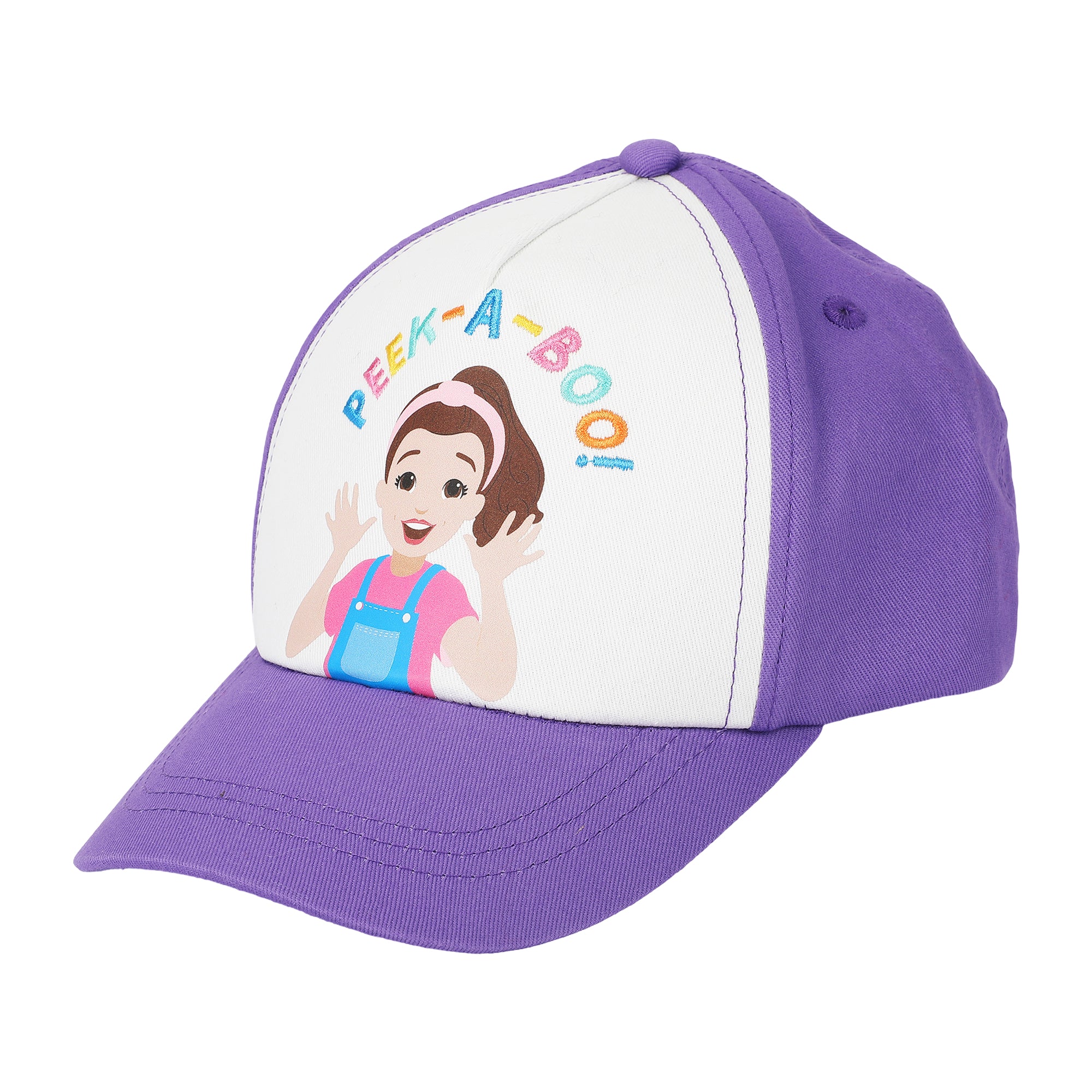 Ms. Rachel Peek-A-Boo Toddler’s White & Purple Traditional Adjustable Baseball Cap