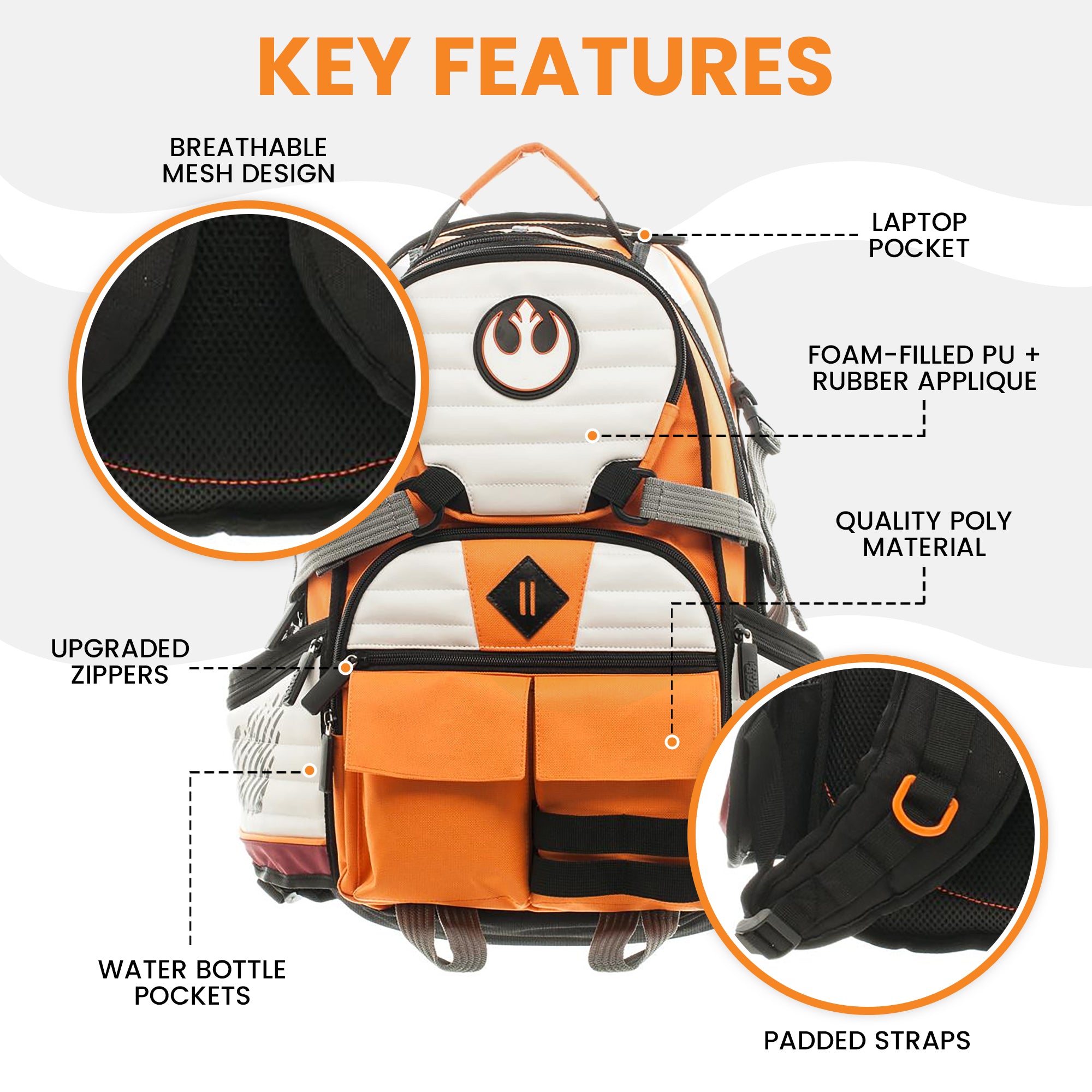 Star Wars Episode IV A New Hope Rebel Alliance Adult Travel Backpack