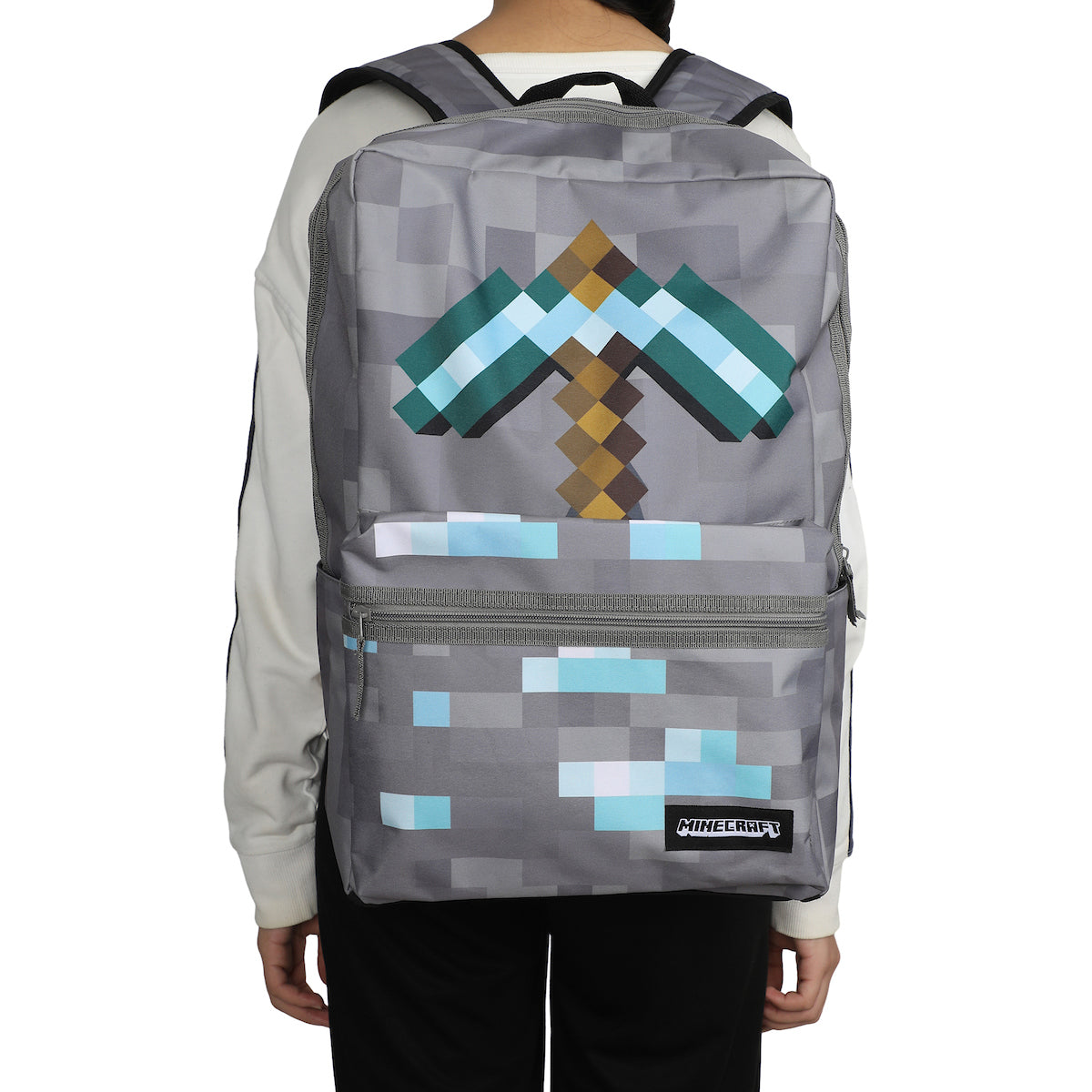 Minecraft Axe Print Gray Backpack
