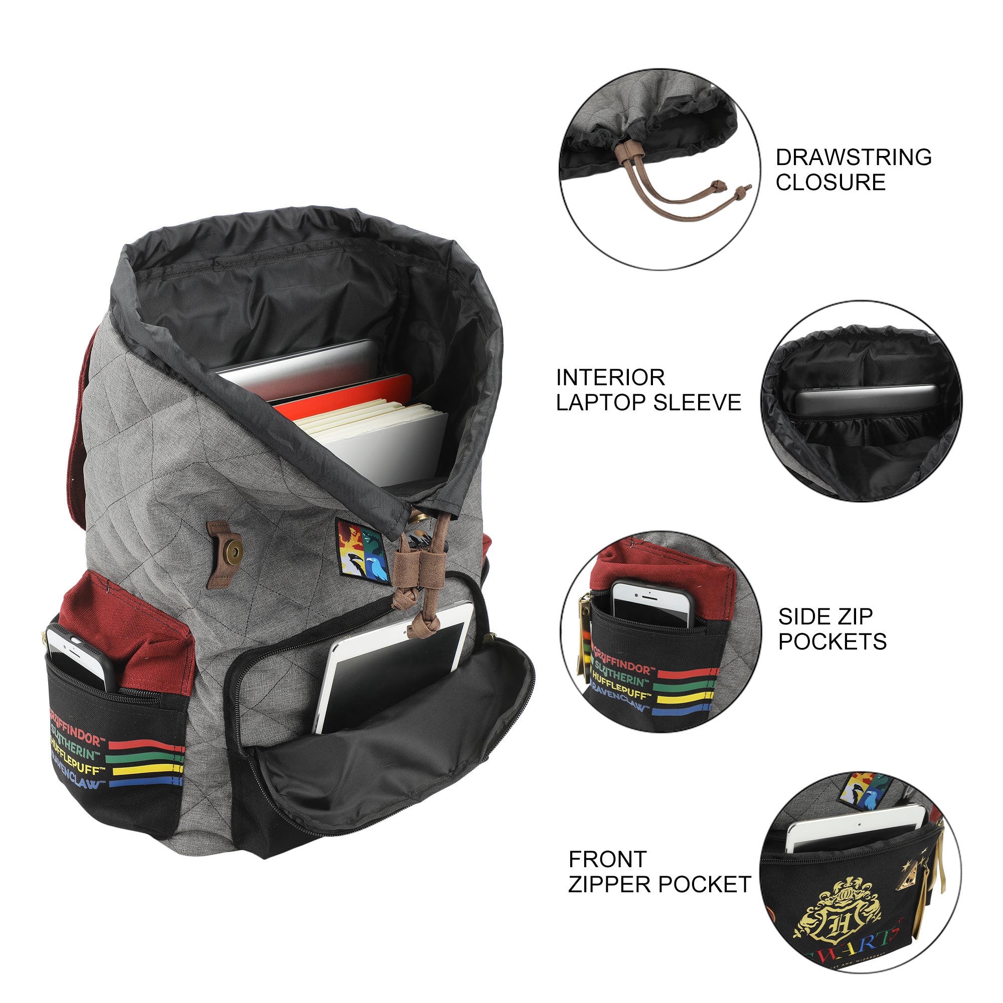 Harry Potter Hogwarts Decals 17" Rucksack Backpack