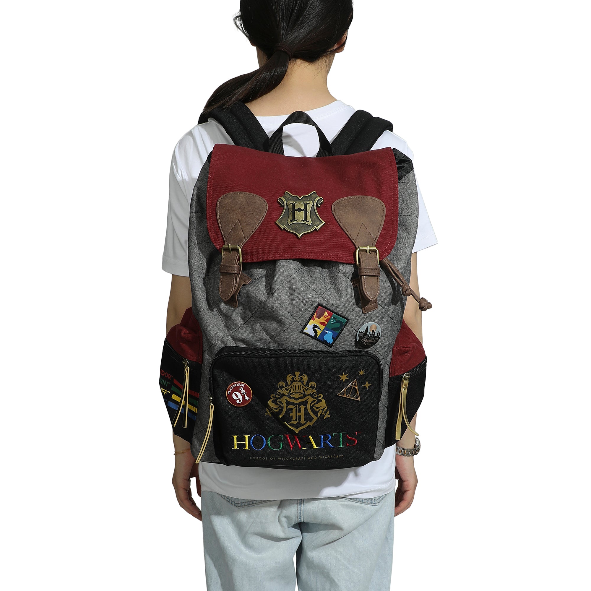 Harry Potter Hogwarts Decals 17" Rucksack Backpack