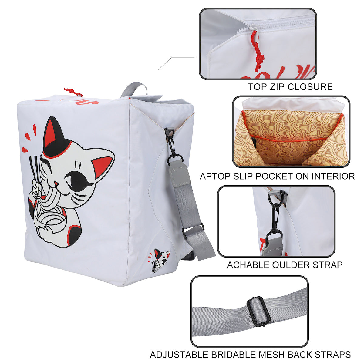 Takeout Noodle Box 15 Backpack with Interior Laptop Pocket