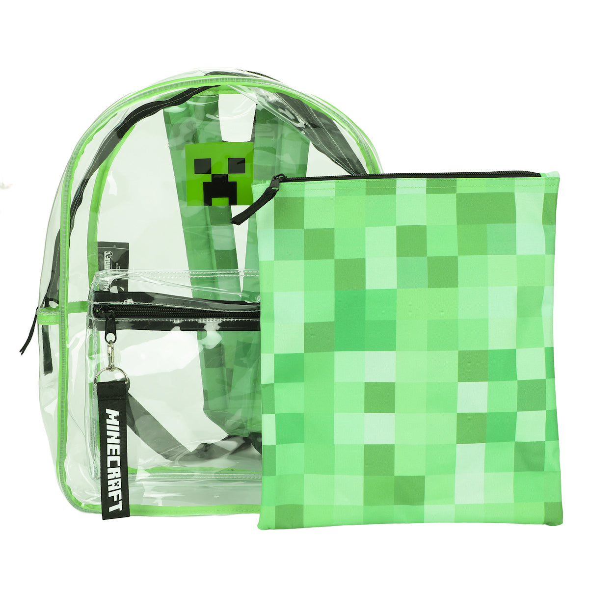 Minecraft 17 Clear Plastic Backpack with Removable Laptop Pocket