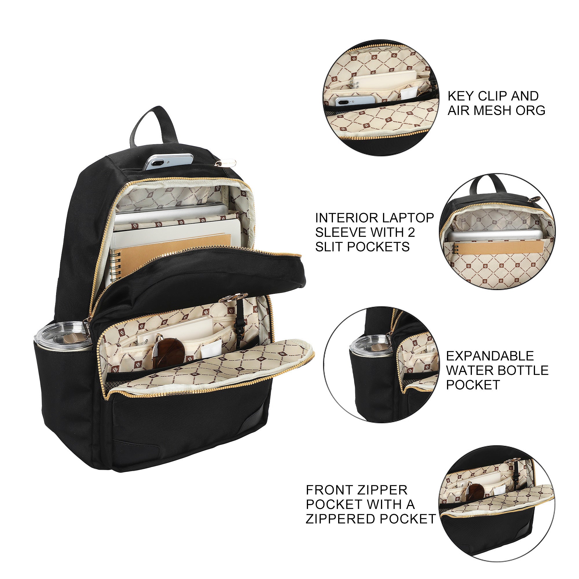Anne Klein AK Adult Black 17” Backpack