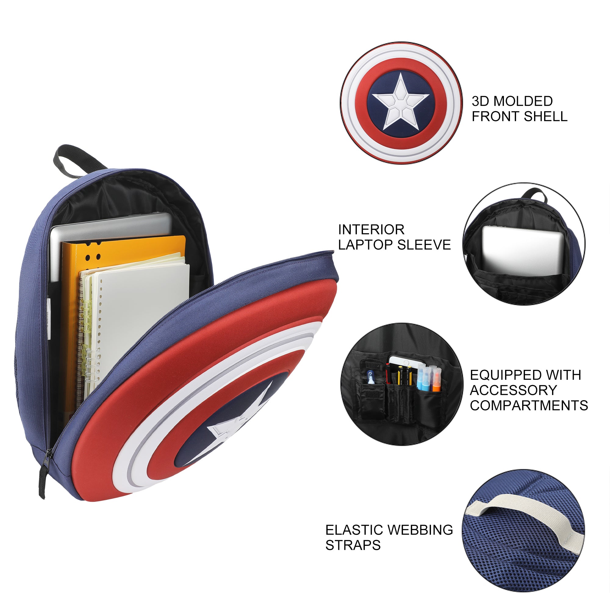 Captain America Brave New World Shield 16" Novelty Backpack