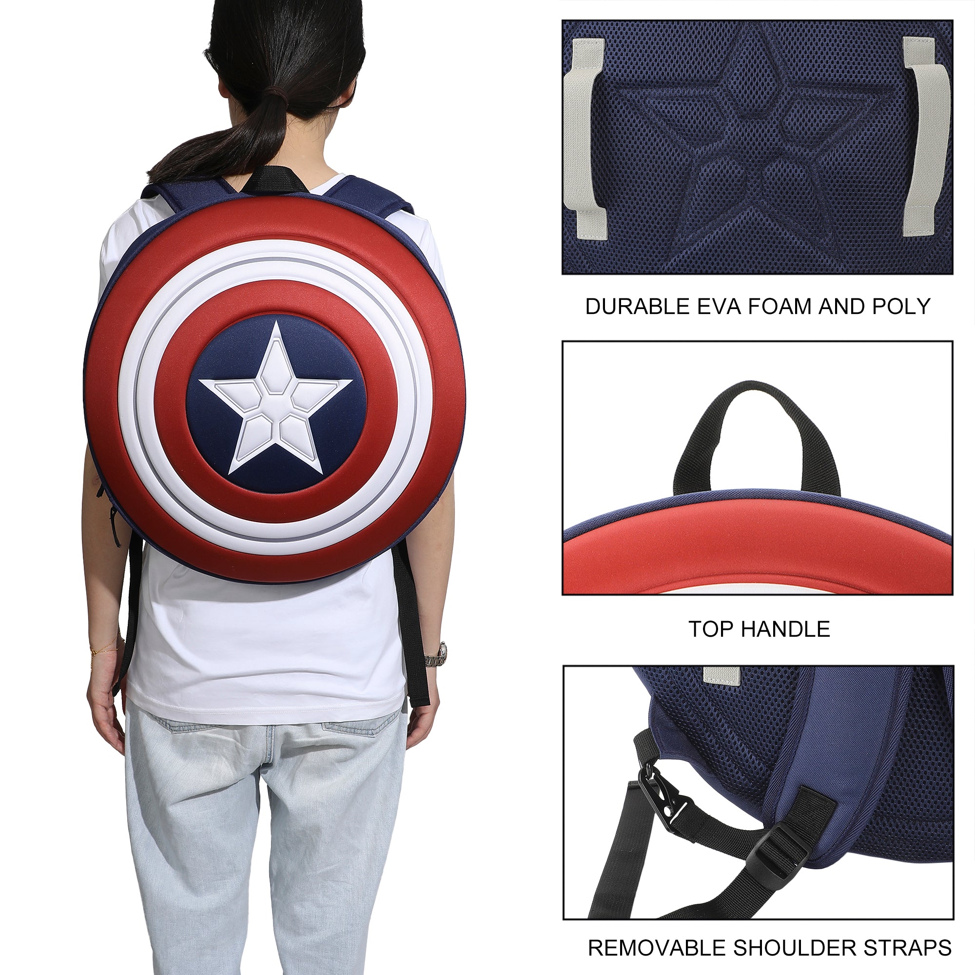 Captain America Brave New World Shield 16" Novelty Backpack