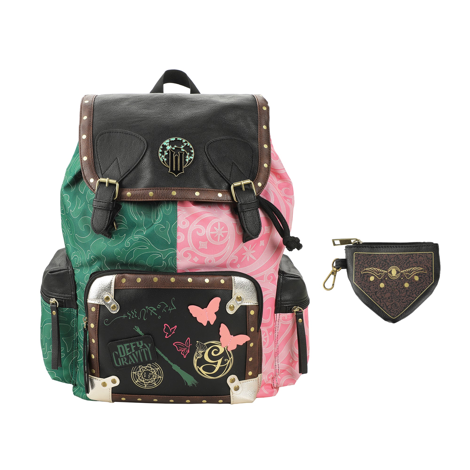 Wicked Magical Icons Spilt 18" Pink & Green Rucksack