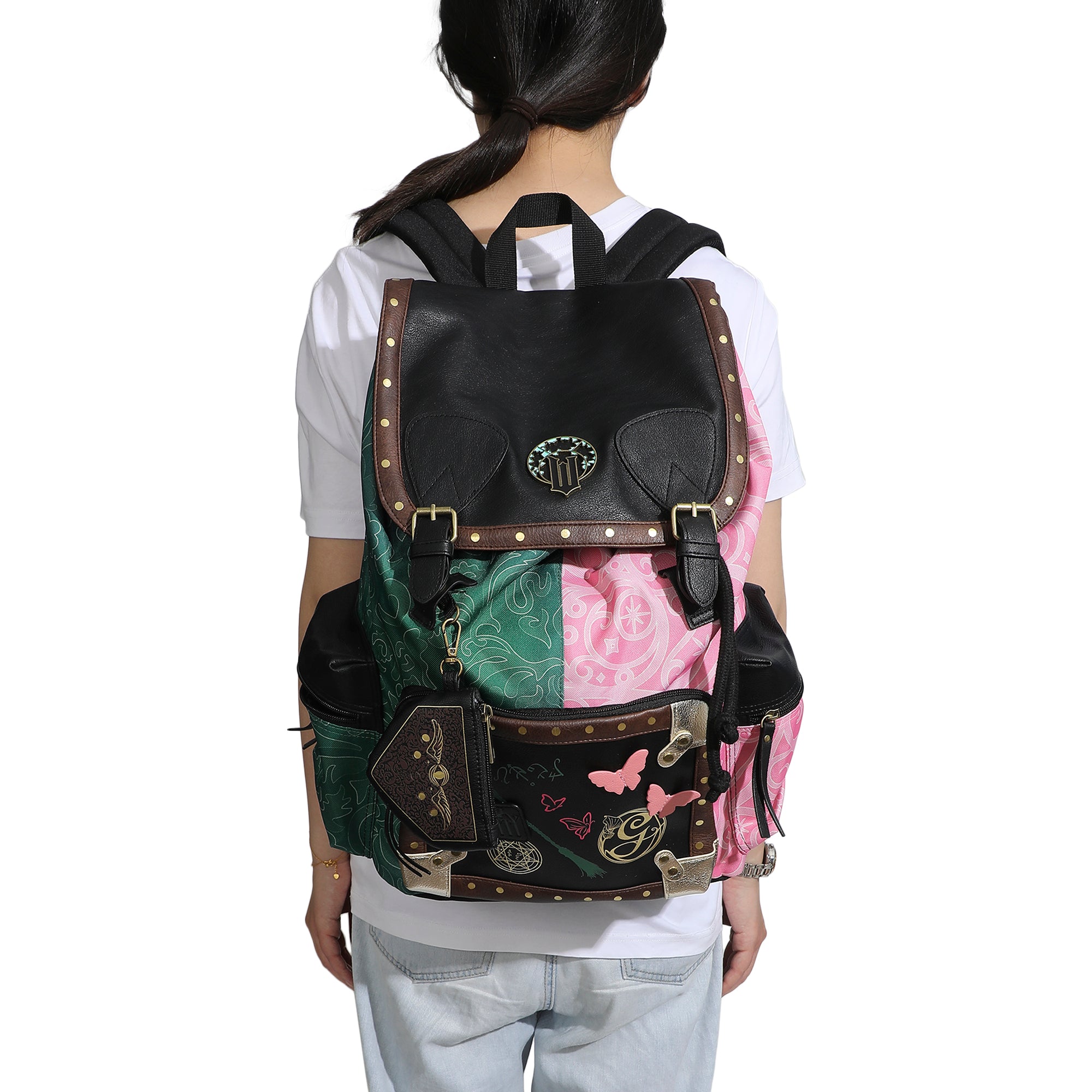 Wicked Magical Icons Spilt 18" Pink & Green Rucksack