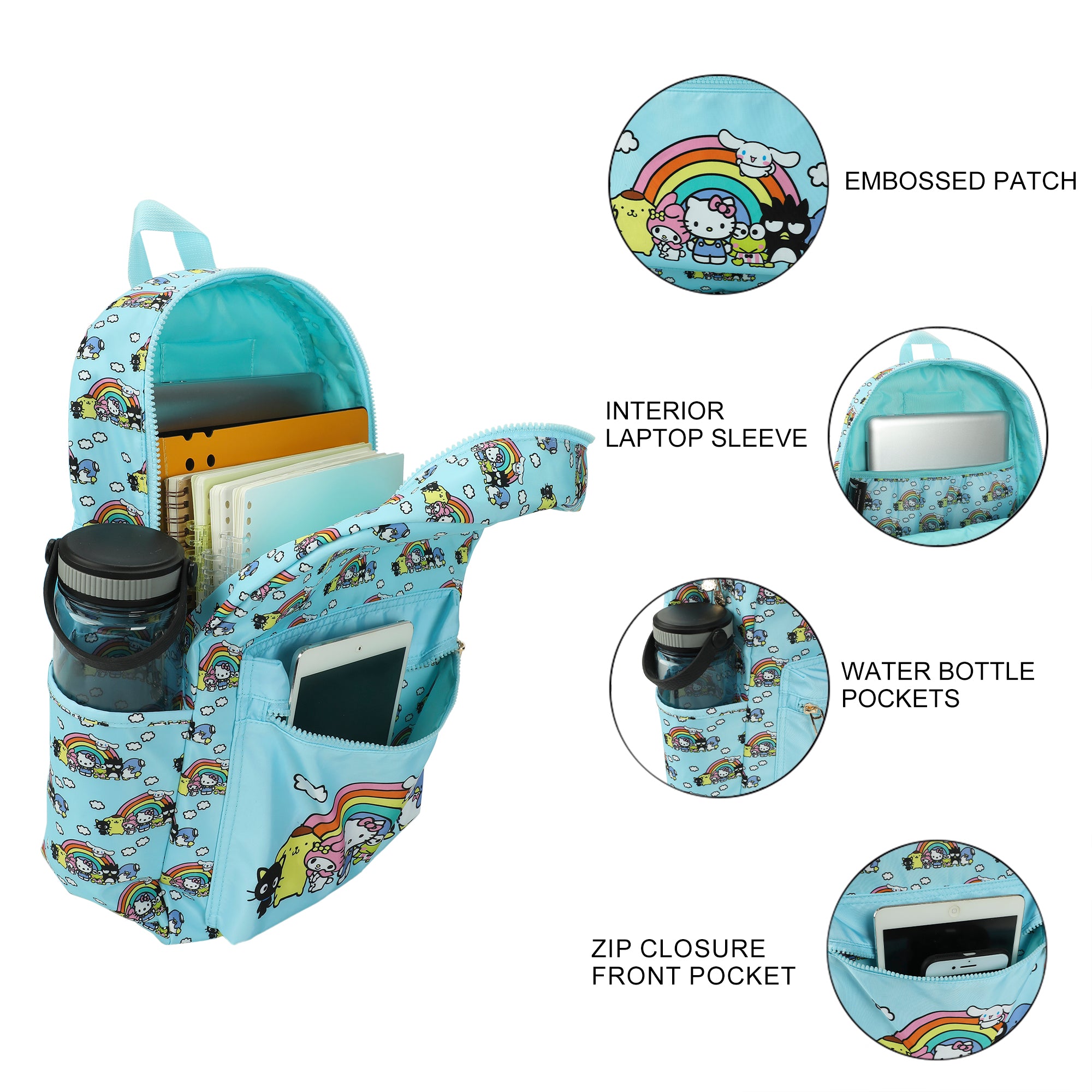 Hello Kitty And Friends Favorite Characters Adult 16.5" Nylon Travel Backpack