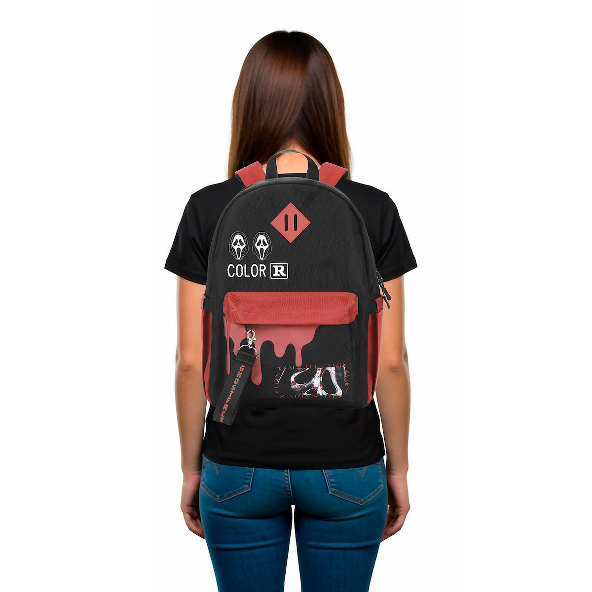 Ghostface Masks & Blood Drip Adult 16.5” Black Backpack