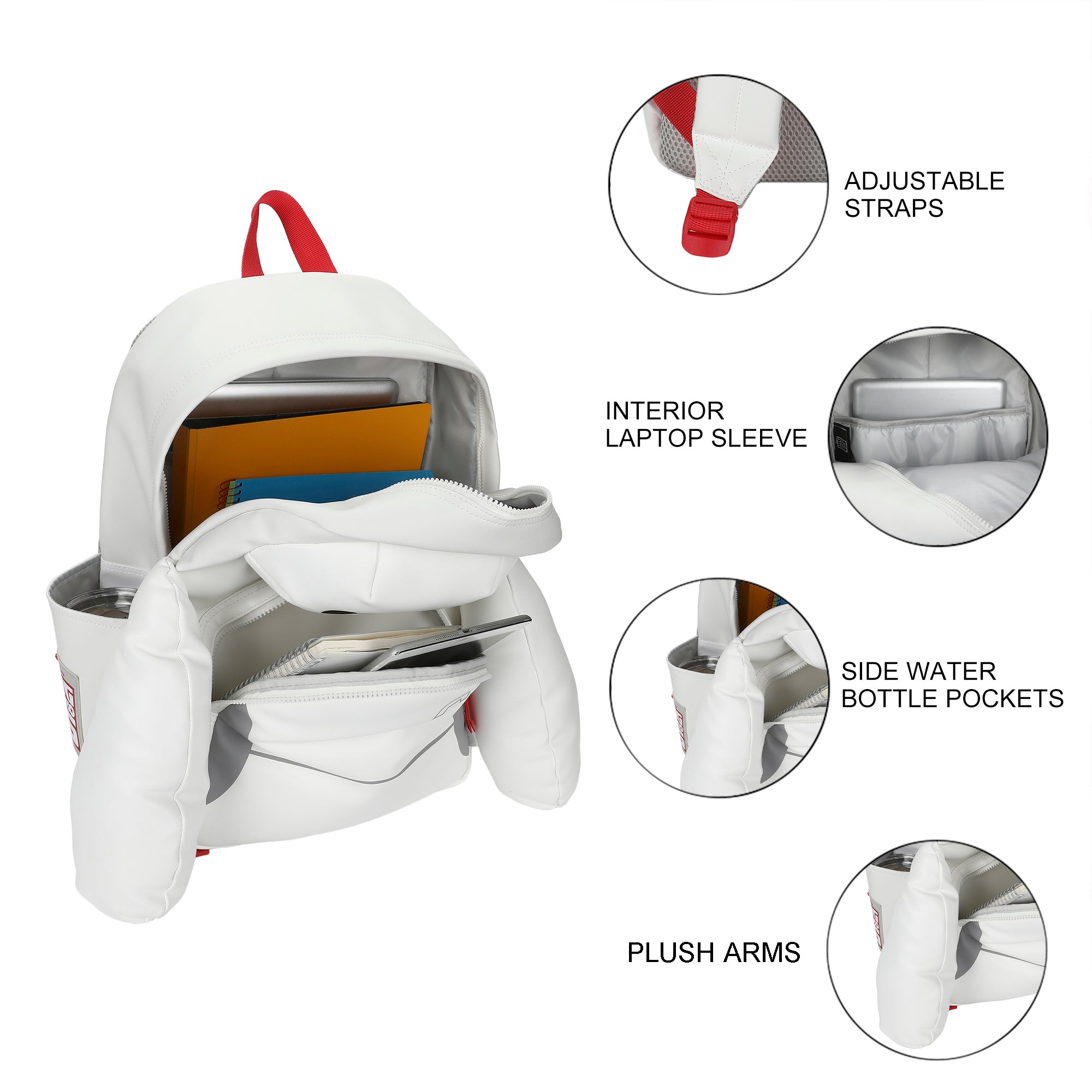 Big Hero 6 Baymax White 17” Adult Novelty Character Backpack
