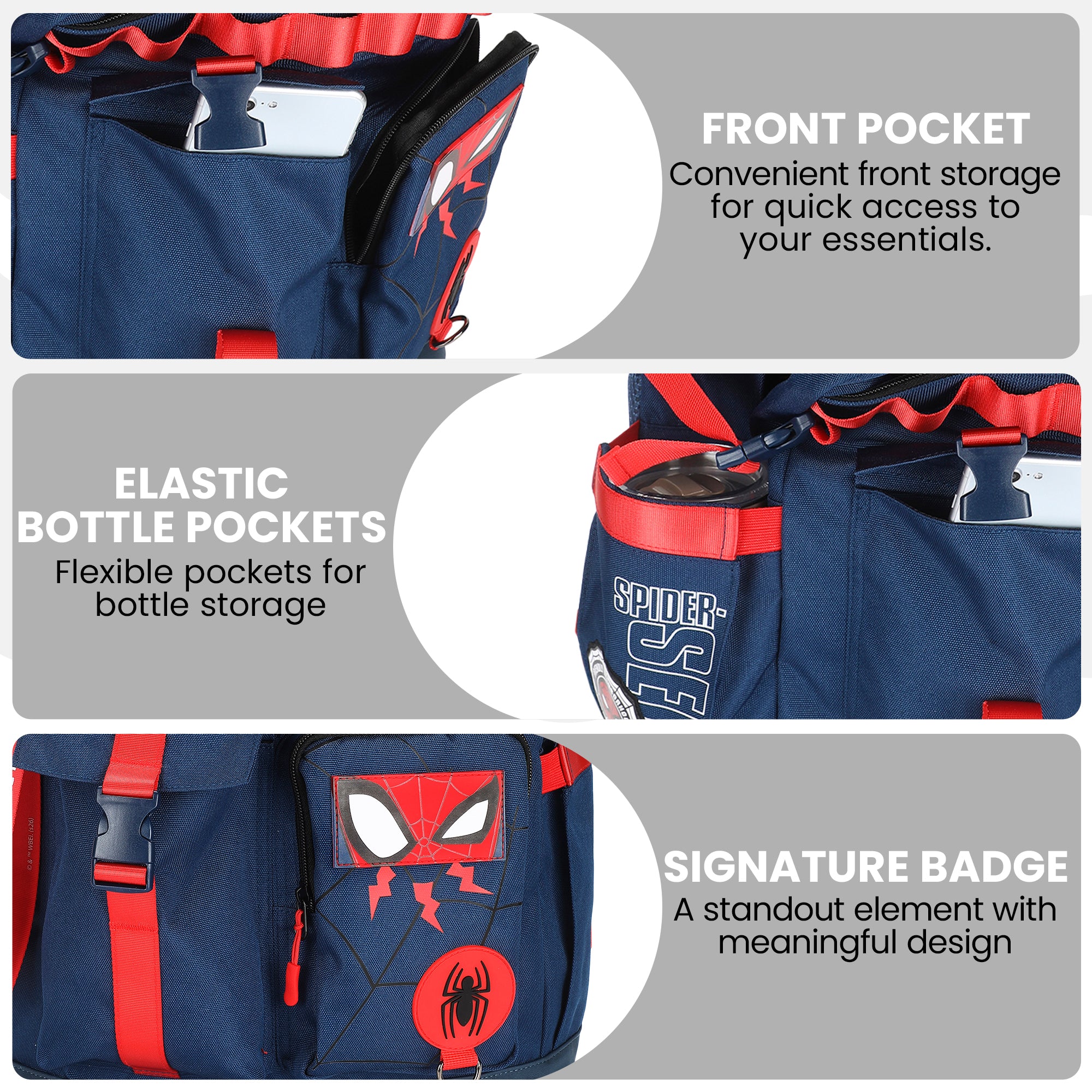Spider-Man Classic Chibi Spider-Man 18.5” Adult Navy Backpack