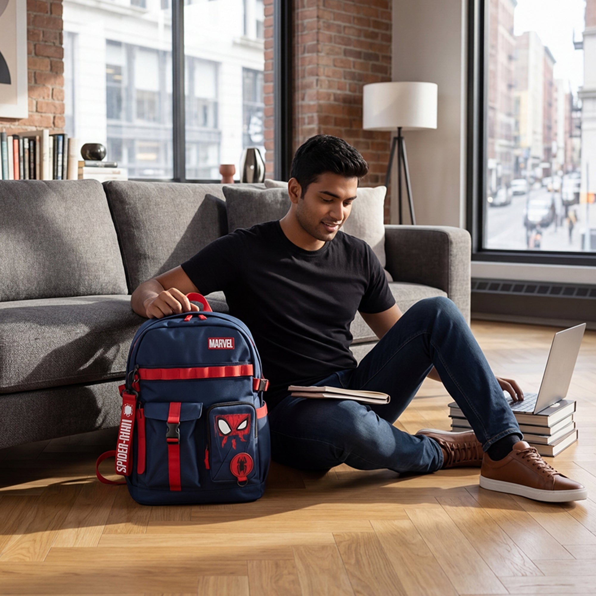 Spider-Man Classic Chibi Spider-Man 18.5” Adult Navy Backpack