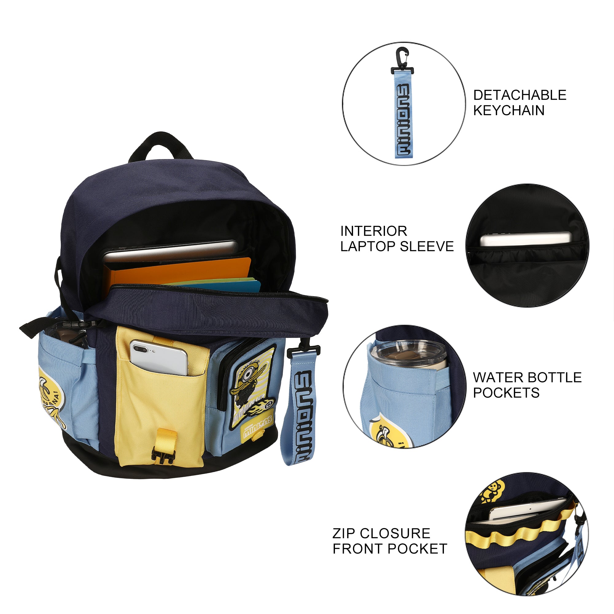 Minions Character Art Navy 18.5” Adult Utility Backpack