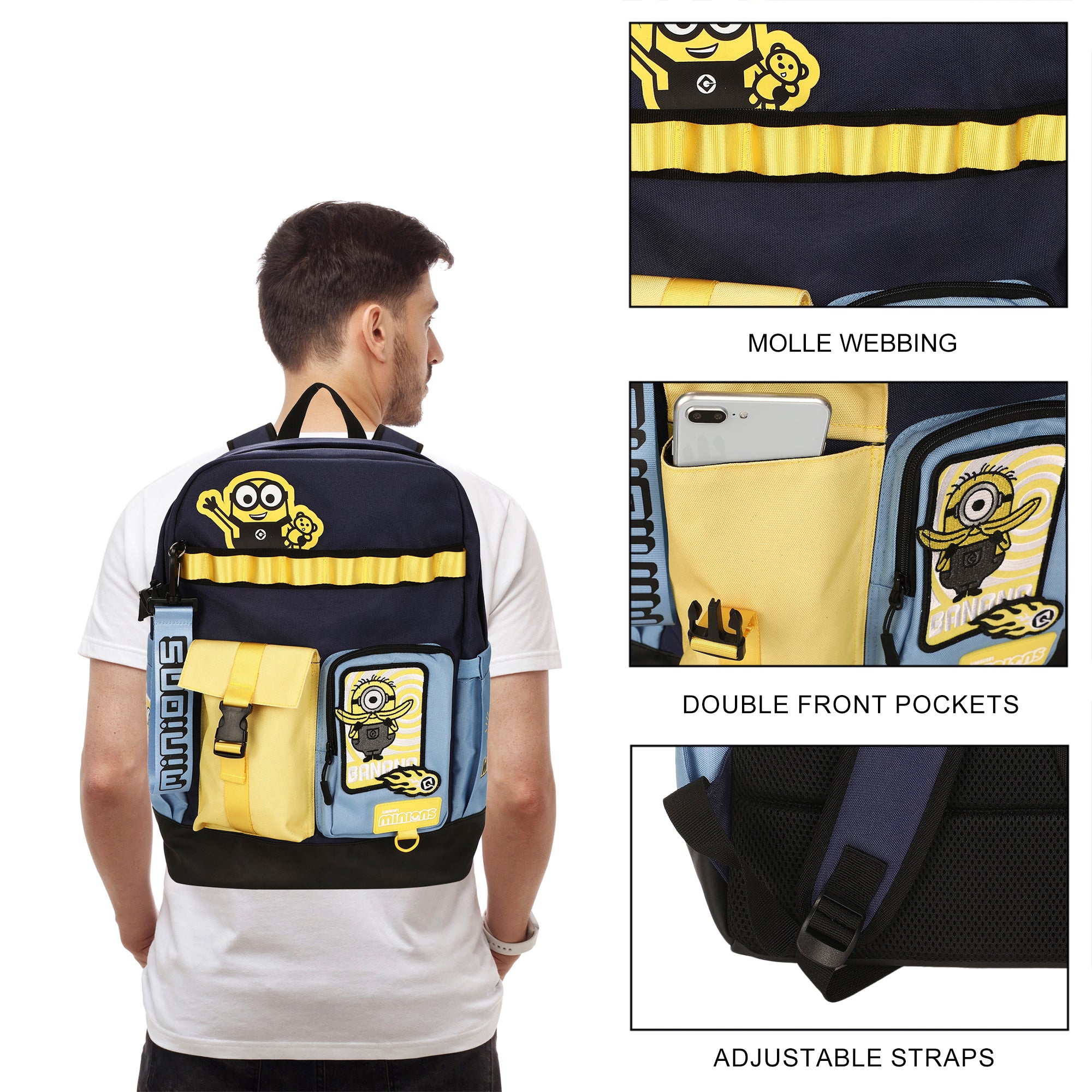 Minions Character Art Navy 18.5” Adult Utility Backpack