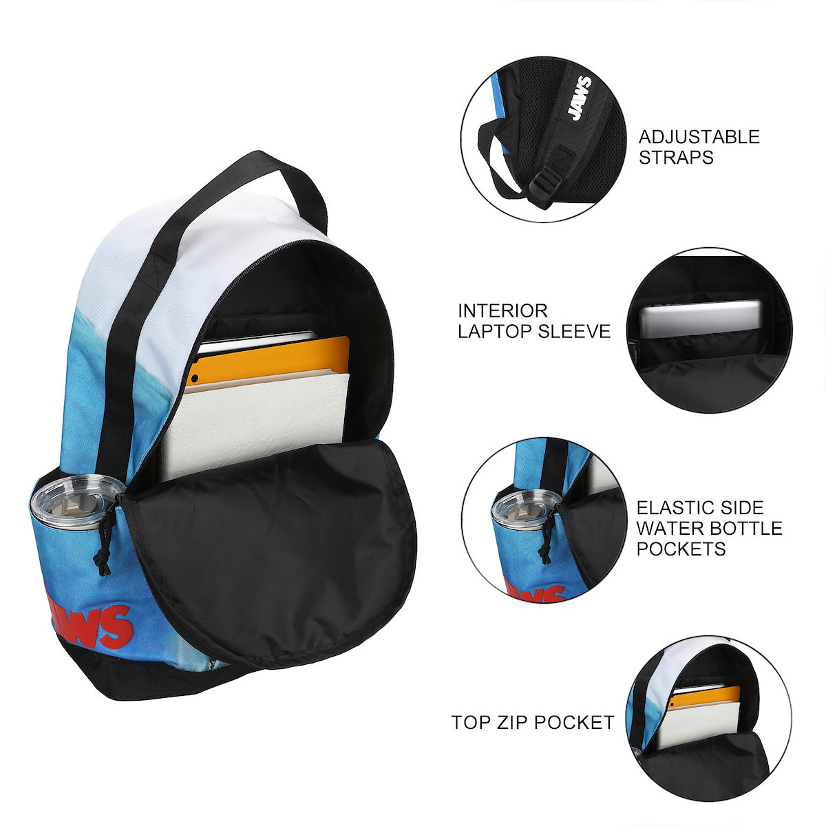 Jaws Shark 18.5" Adult Backpack