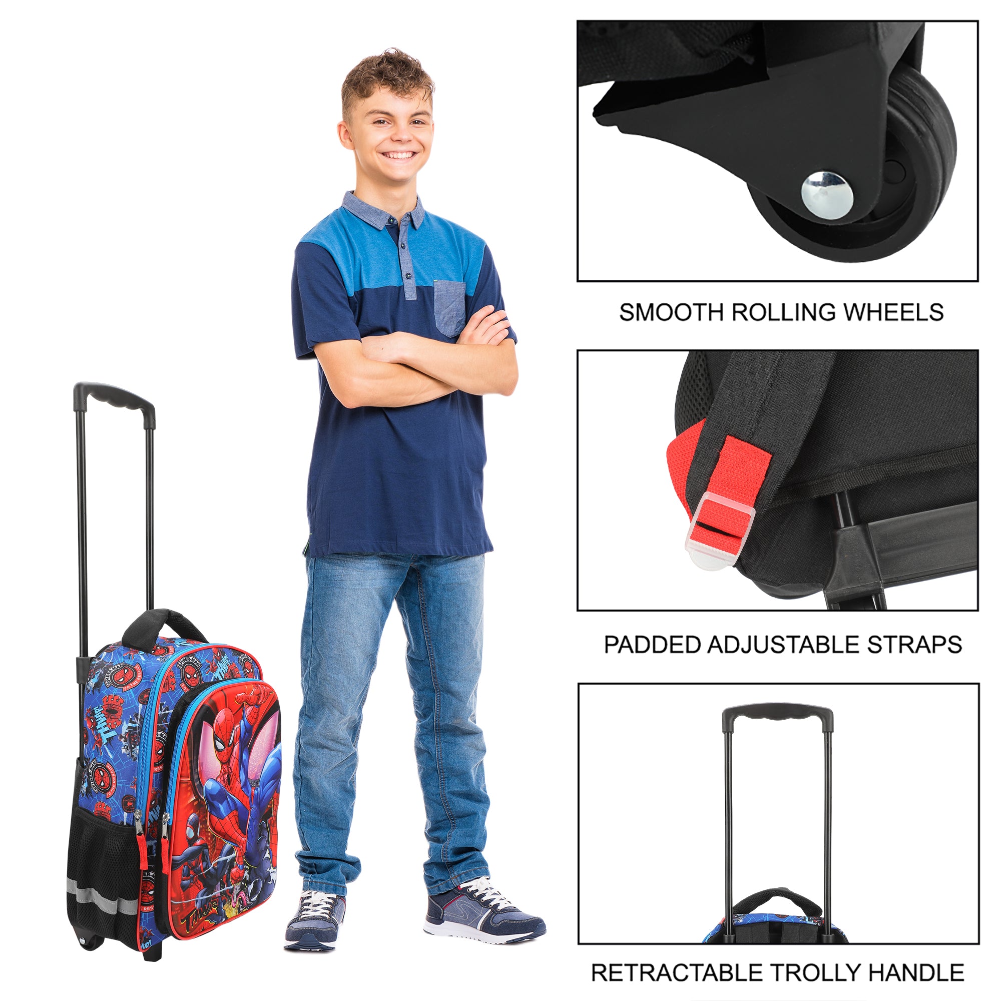 Spider-Man Peter & Miles 16" Rolling Travel Backpack