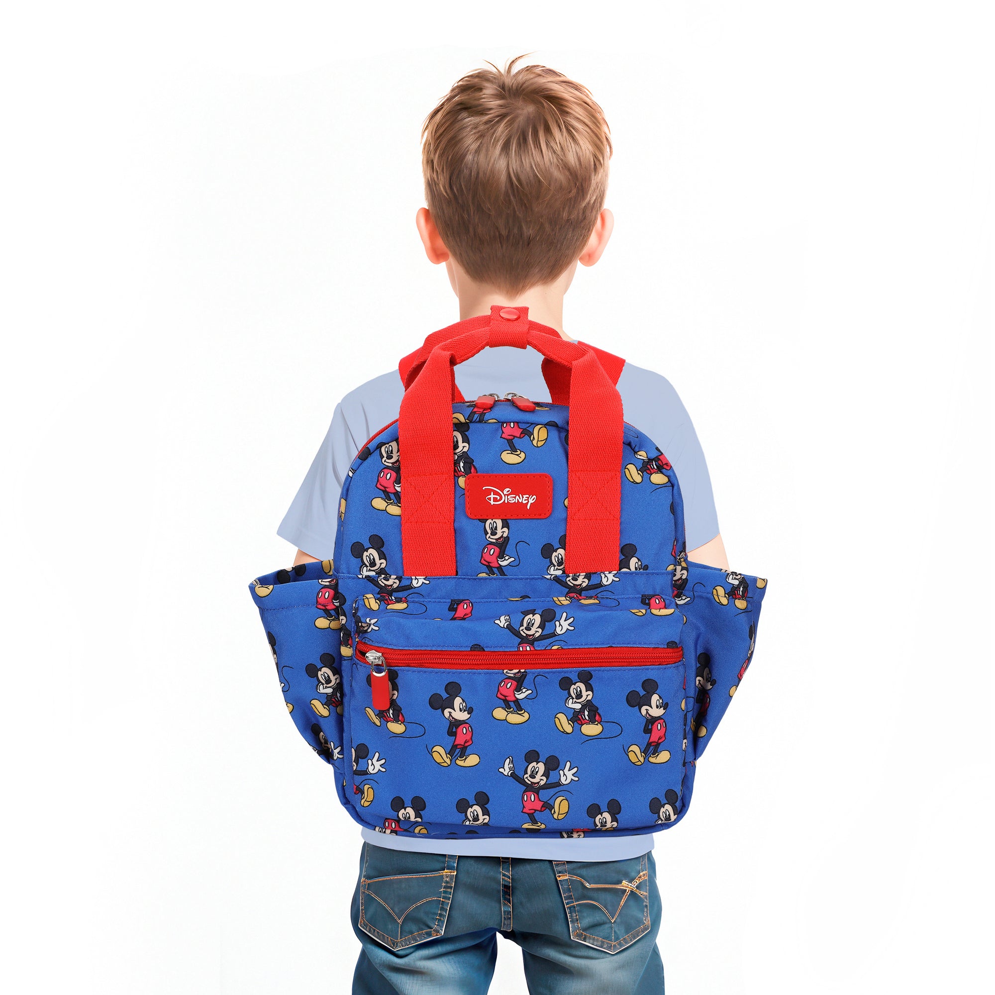 Mickey Mouse Classic All-Over Print 12" Toddler Backpack For Preschool, Daycare, And Travel