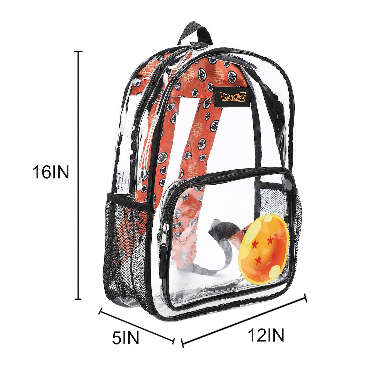 Dragon Ball Z Dragon Ball 16" Clear Backpack For School And Travel
