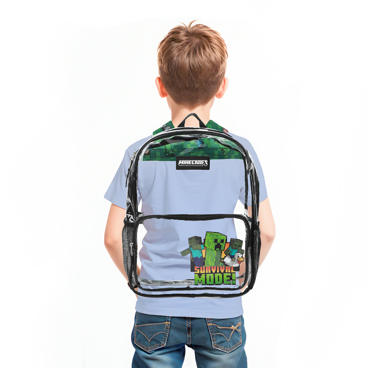 Minecraft Creepers Kids' Clear PVC 16" Backpack