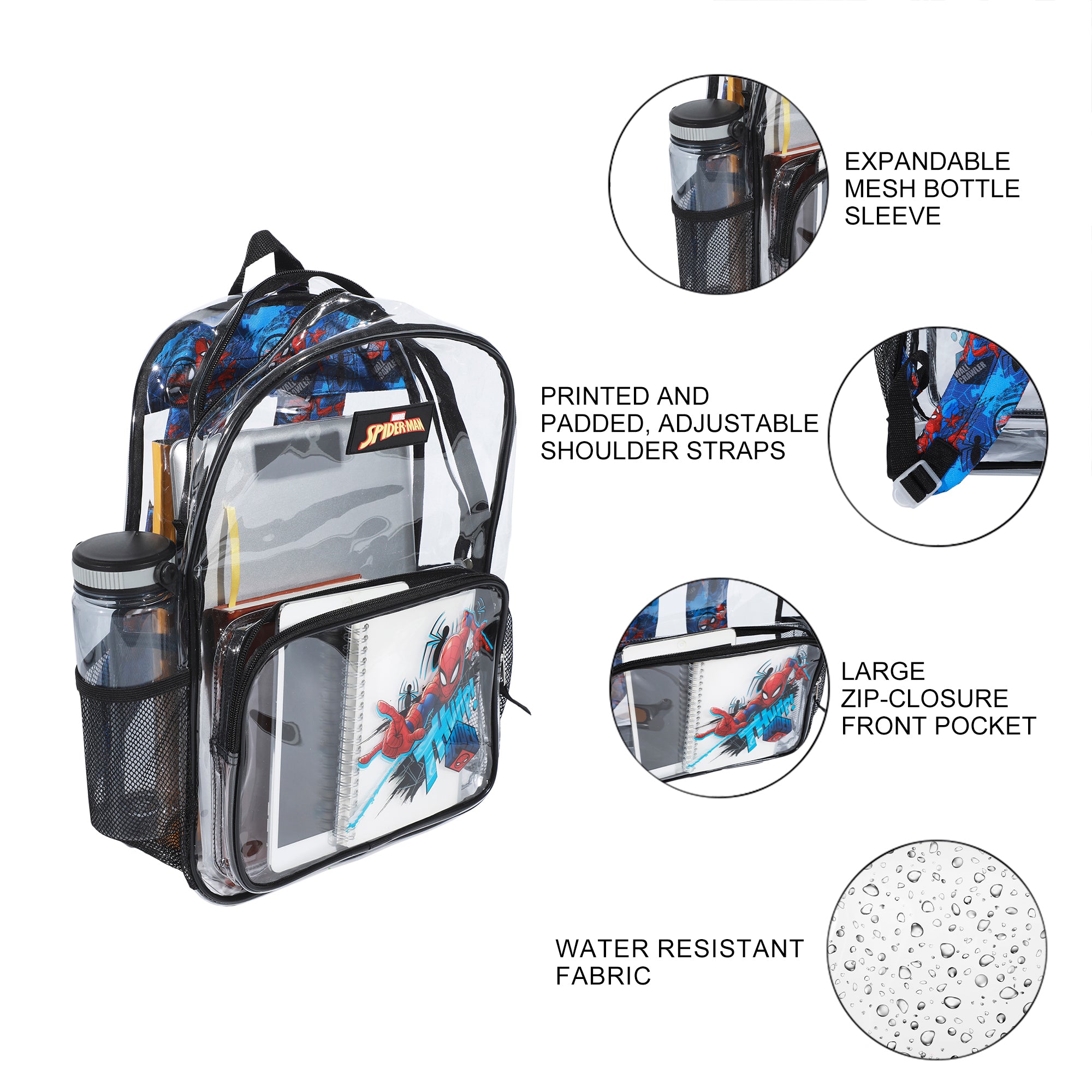 Spider-Man Classic Kids' Clear PVC 16" Backpack