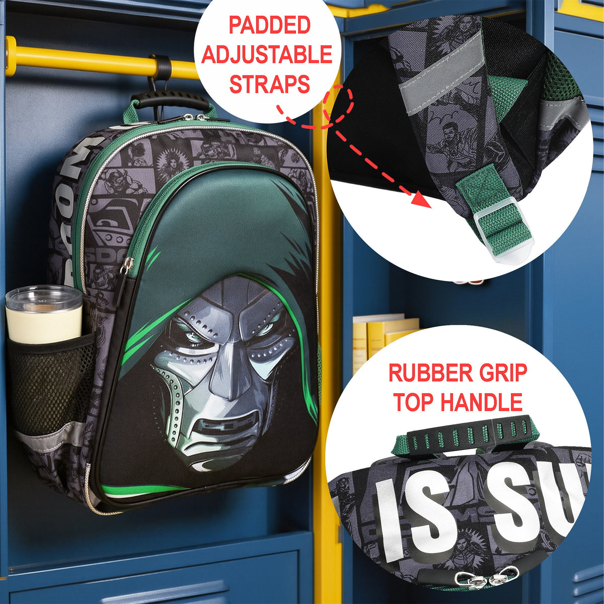 Avengers Doomsday Dr. Doom 16-Inch Backpack for Kids
