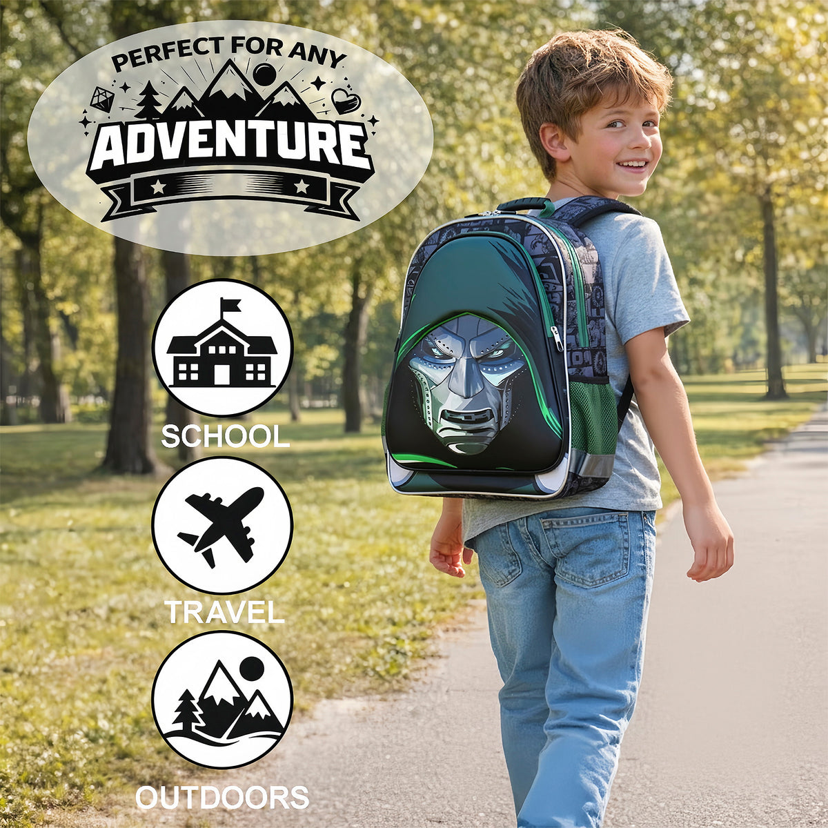 Avengers Doomsday Dr. Doom 16-Inch Backpack for Kids