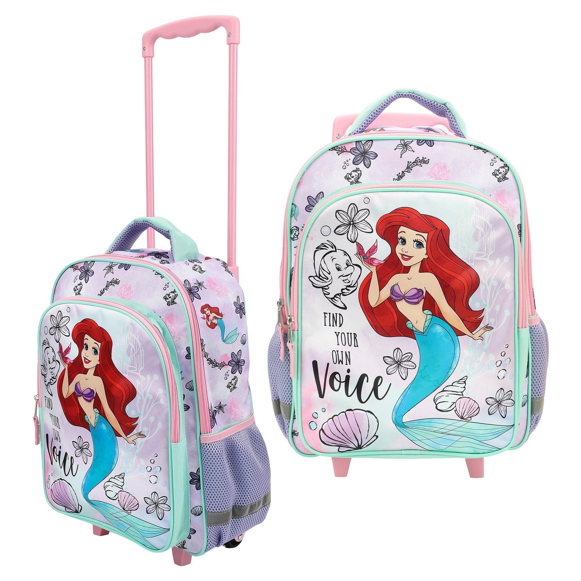 The Little Mermaid Ariel Find Your Voice 16" Rolling Travel Backpack