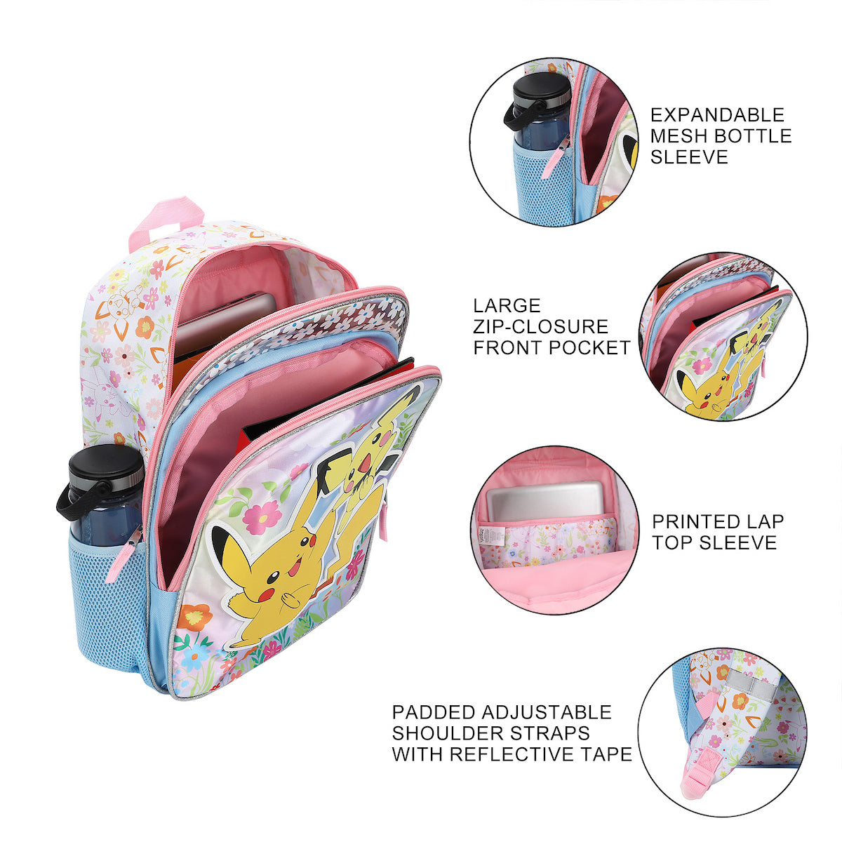 Pokemon Pikachu & Pichu Youth 16” Satin Backpack