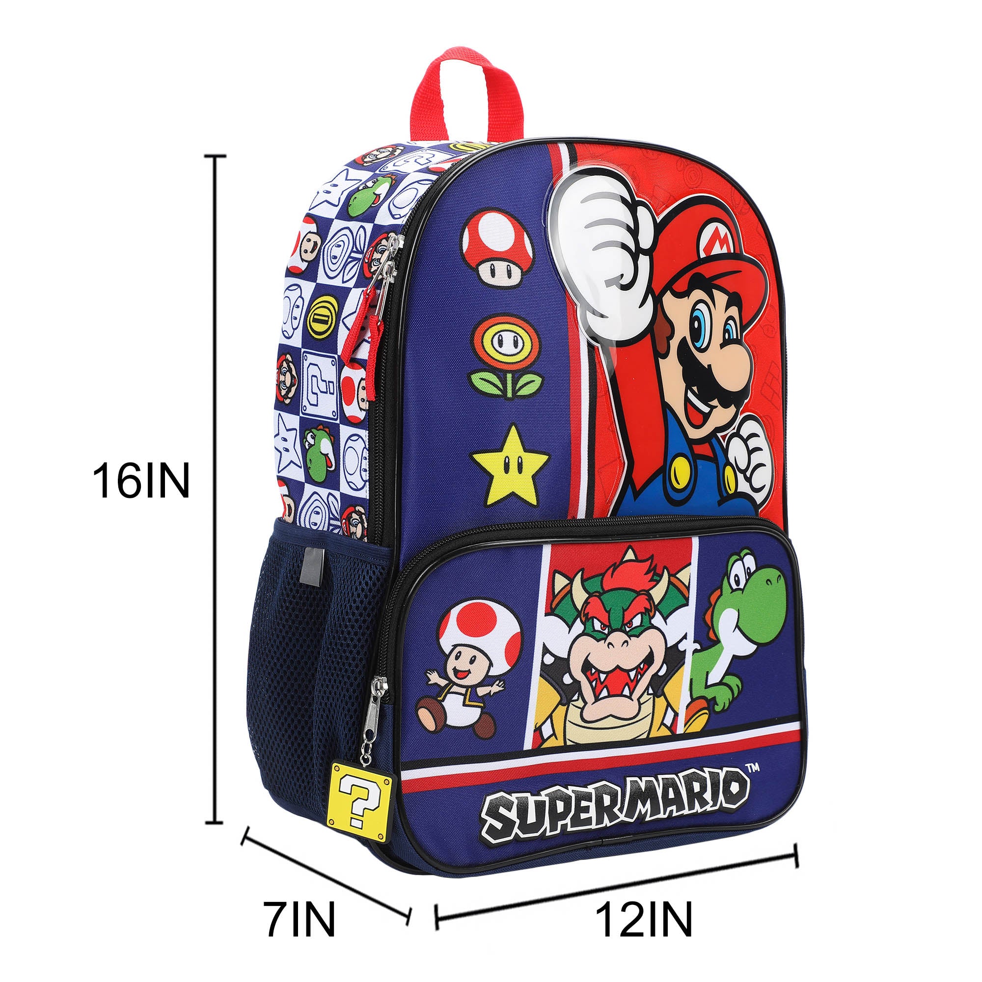 Super Mario Game Favorites 16” Backpack For School And Travel