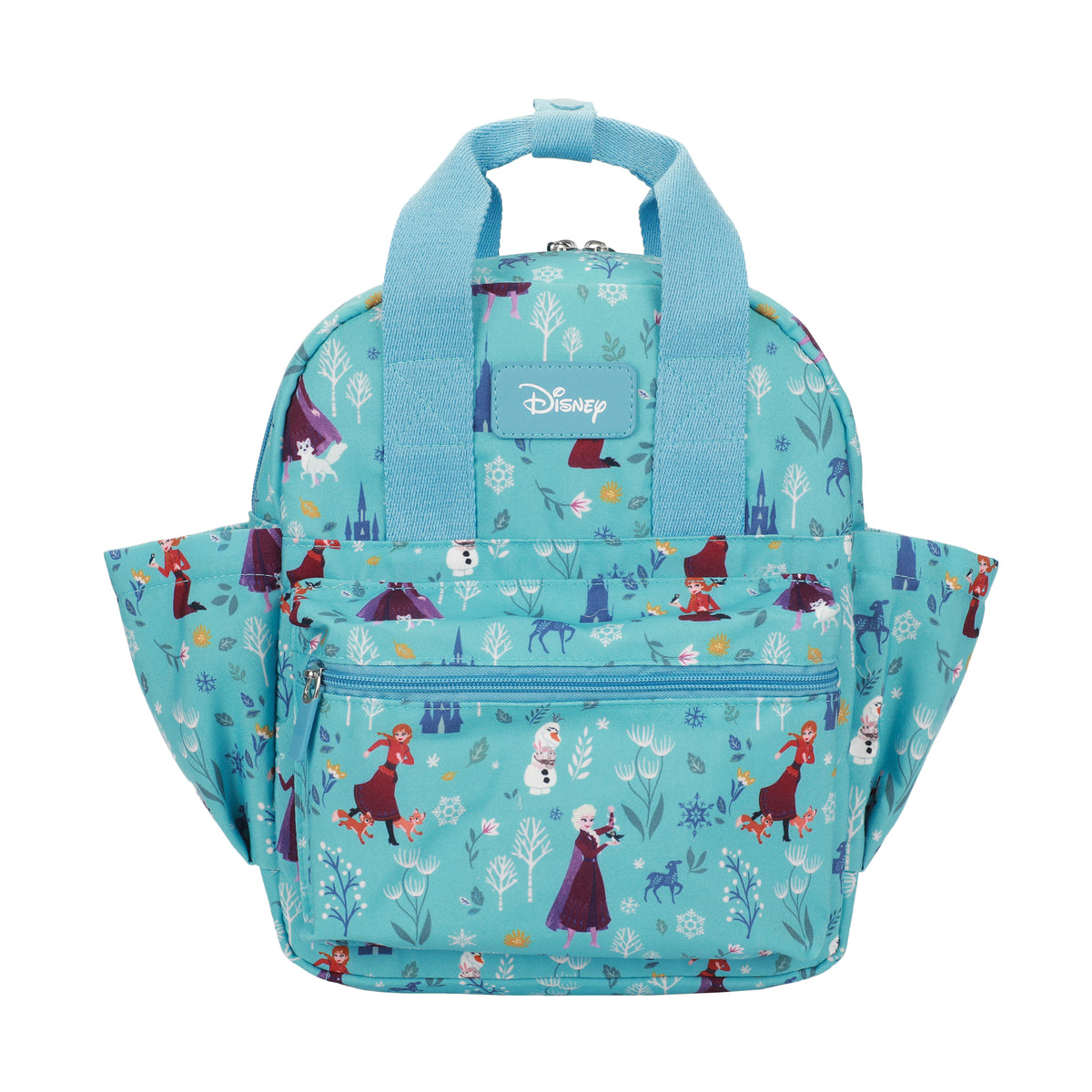 Frozen Elsa, Anna, And Olaf All-Over Print 12" Toddler Backpack For Preschool, Daycare, And Travel
