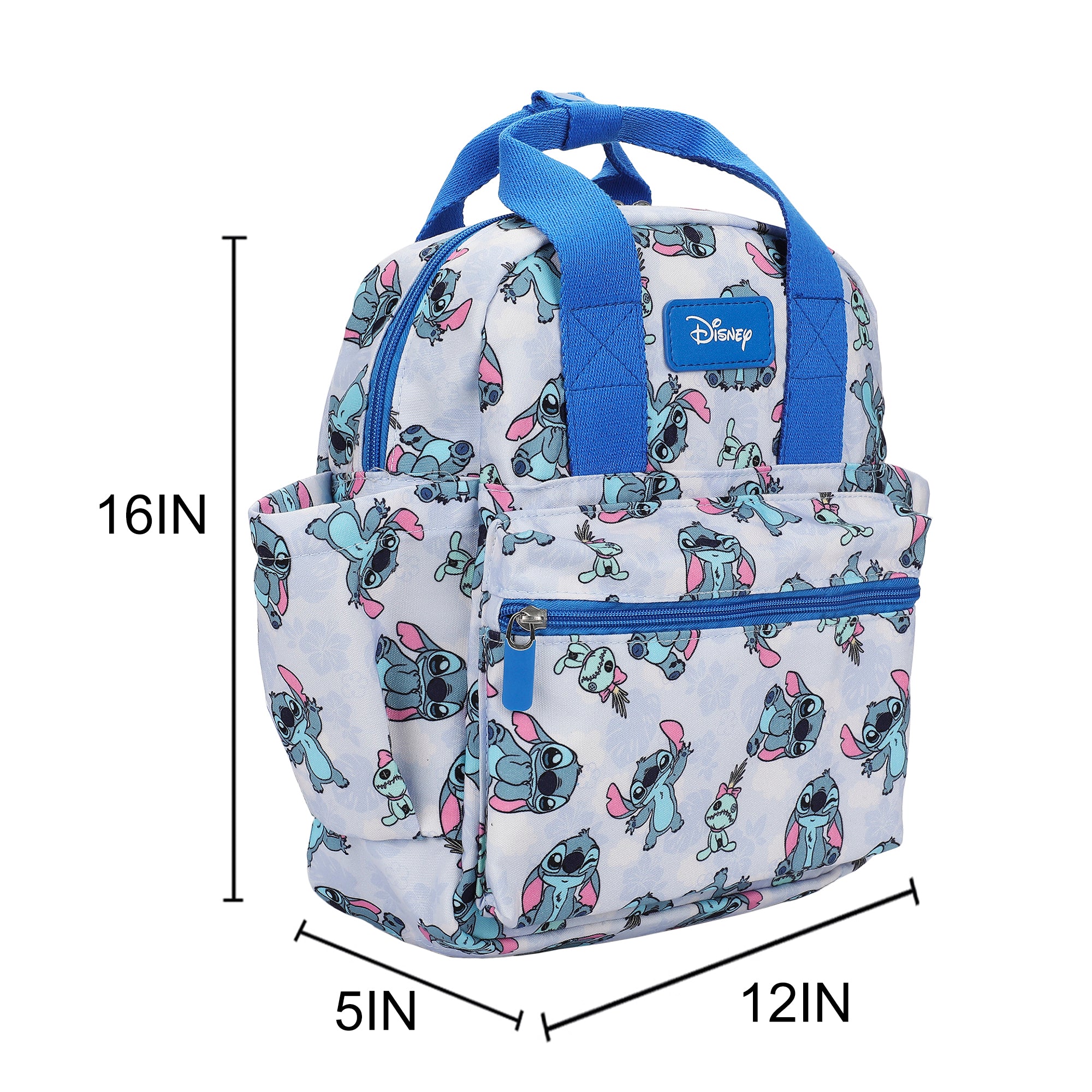 Lilo & Stitch Adorable Stitch All-Over Print 16” Toddler Backpack For Preschool, Daycare, And Travel