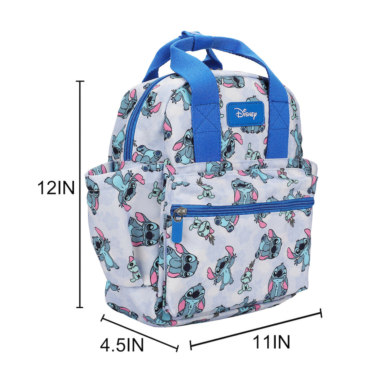 Lilo & Stitch Adorable Stitch All-Over Print 12" Toddler Backpack For Preschool, Daycare, And Travel
