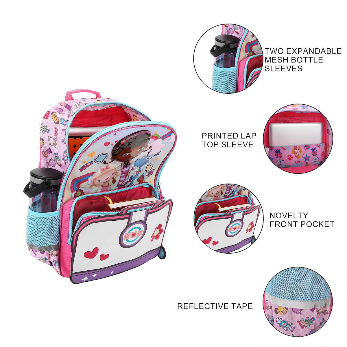 Doc McStuffins Lambie & Stuffy 16" Backpack