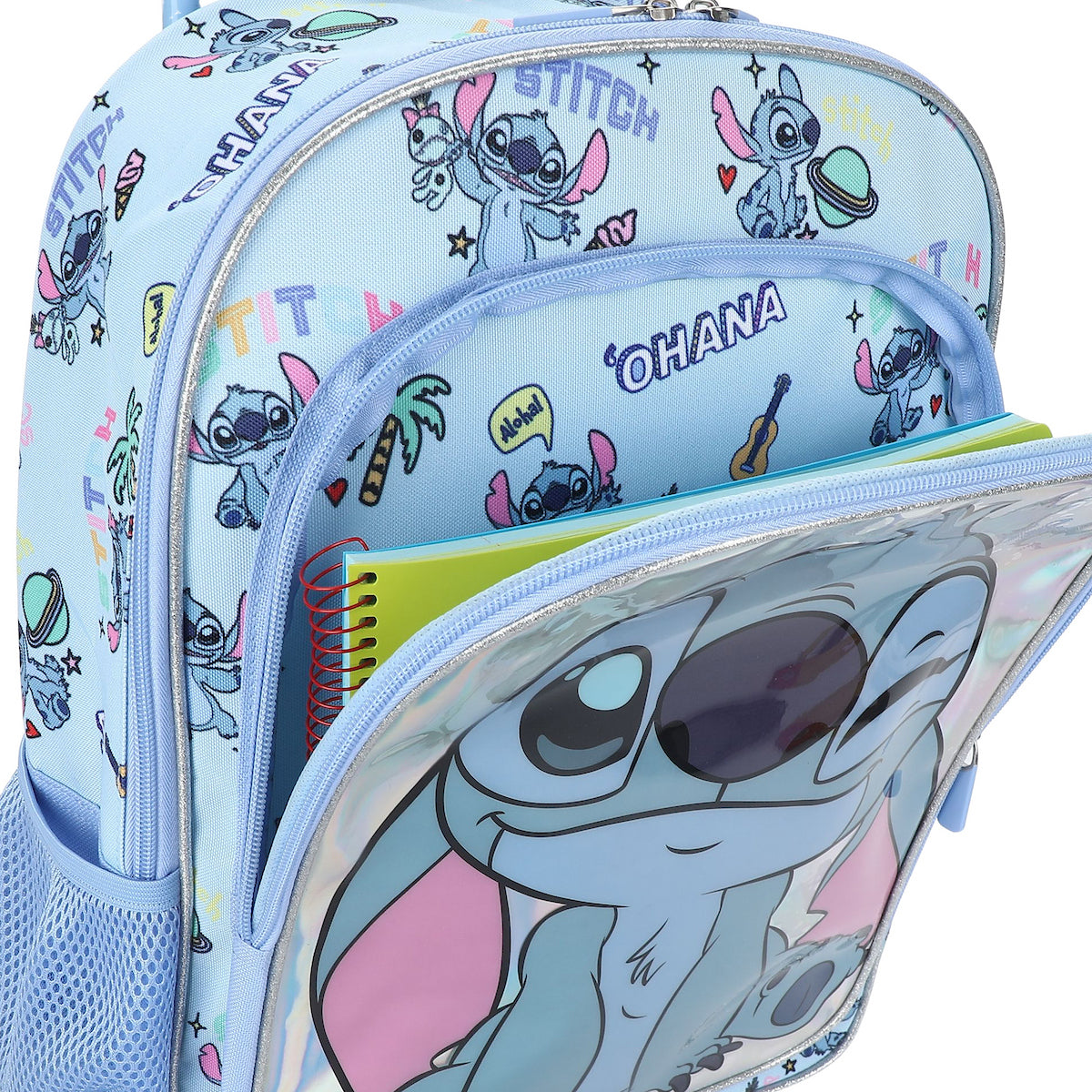 Lilo & Stitch Winking Stitch 16" Rolling Backpack for School and Travel