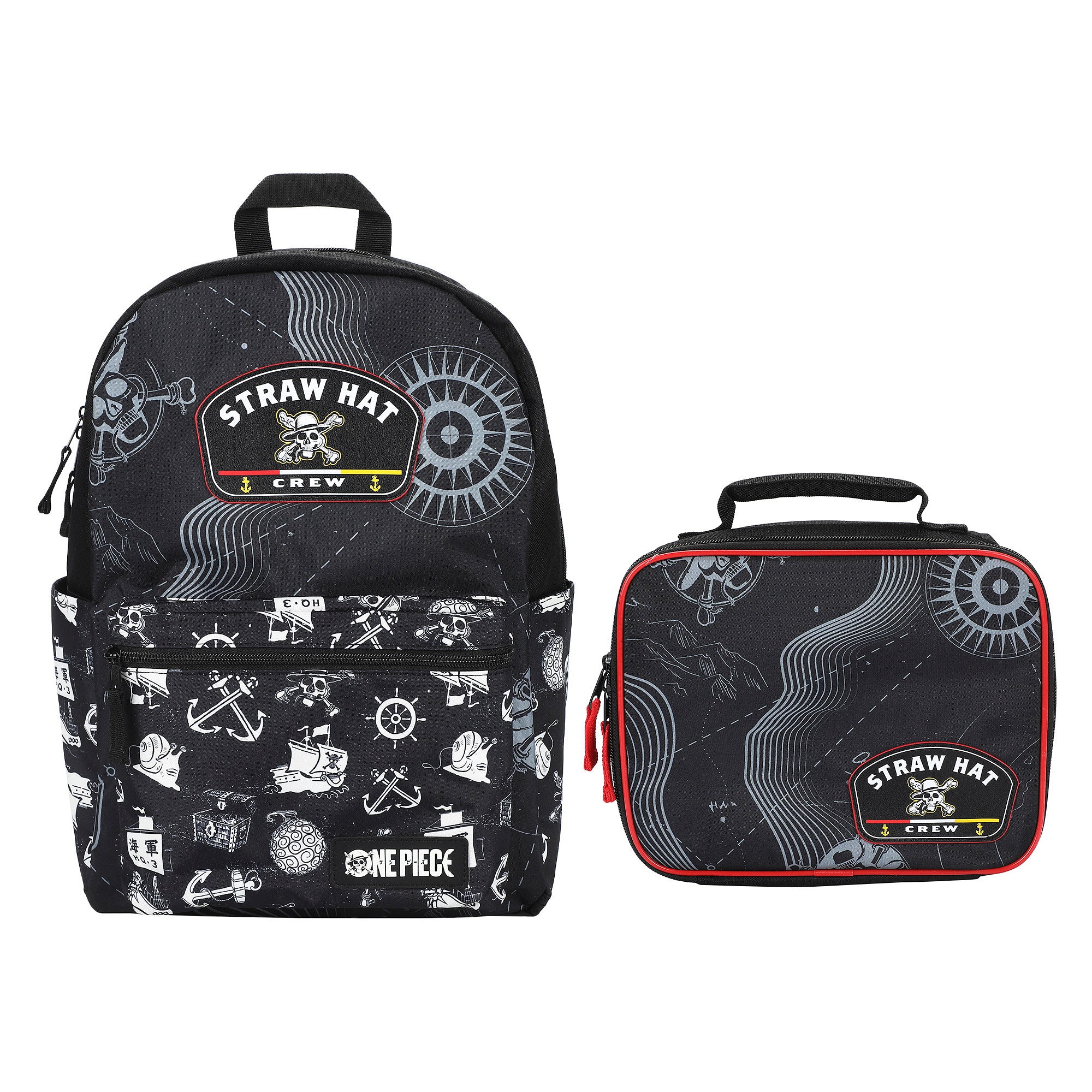 One Piece Live Action 2-Pc Set 16.5" Backpack and Lunch Bag for Travel Adventure