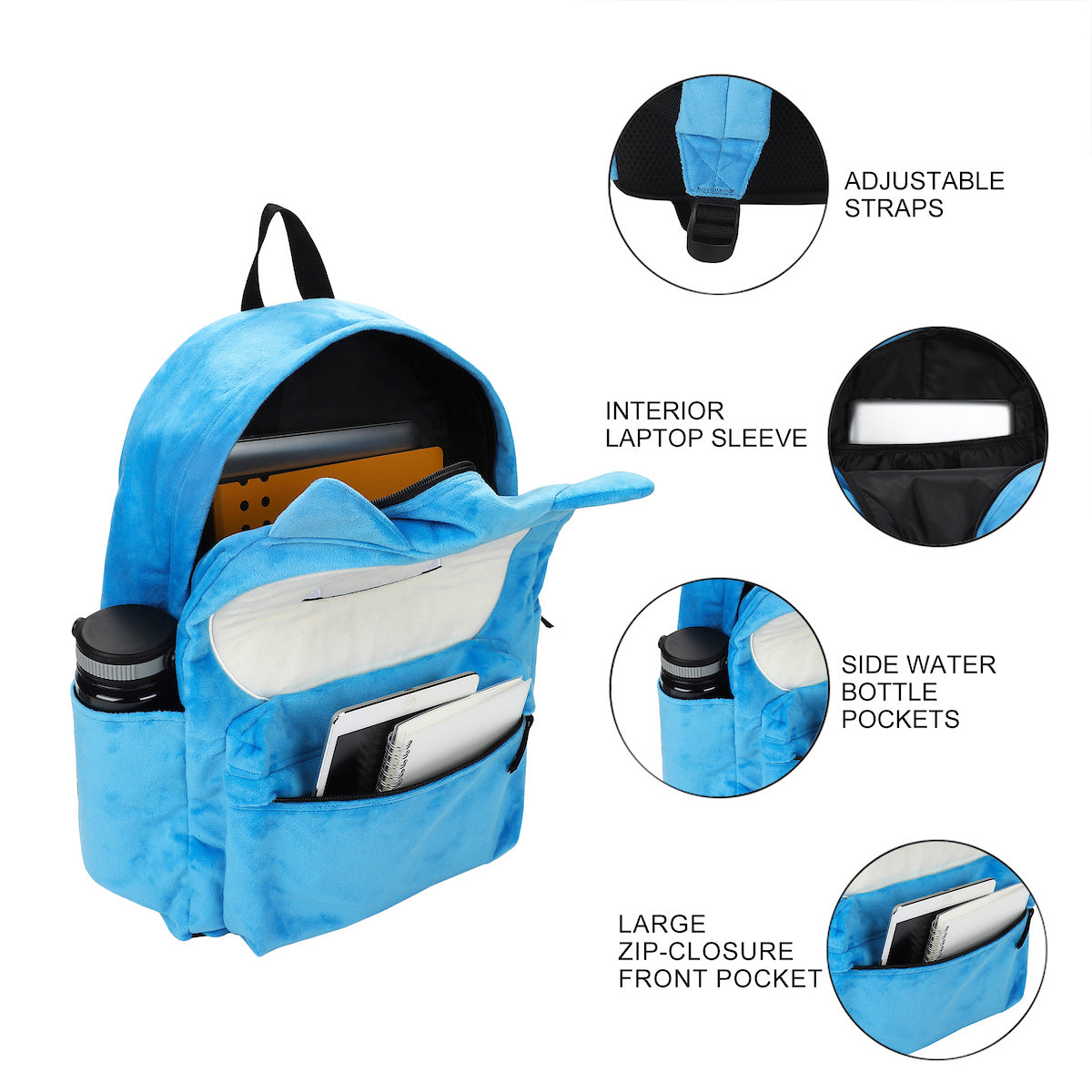 Pokemon Snorlax 17" Adult Blue Backpack