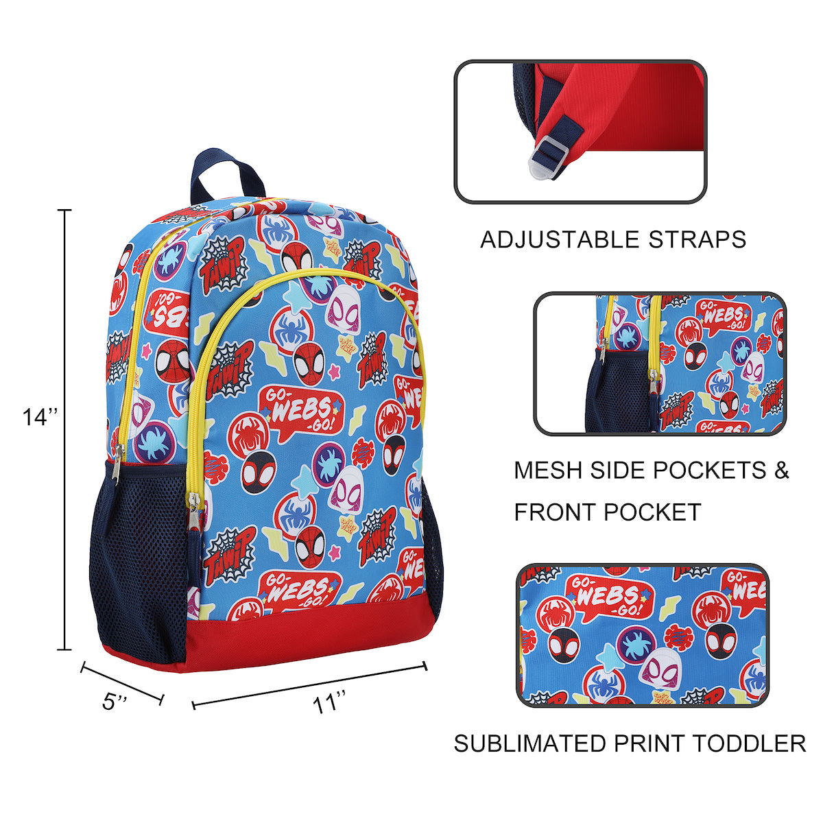 Marvel Spider-Man & Friends AOP 14 Youth Backpack