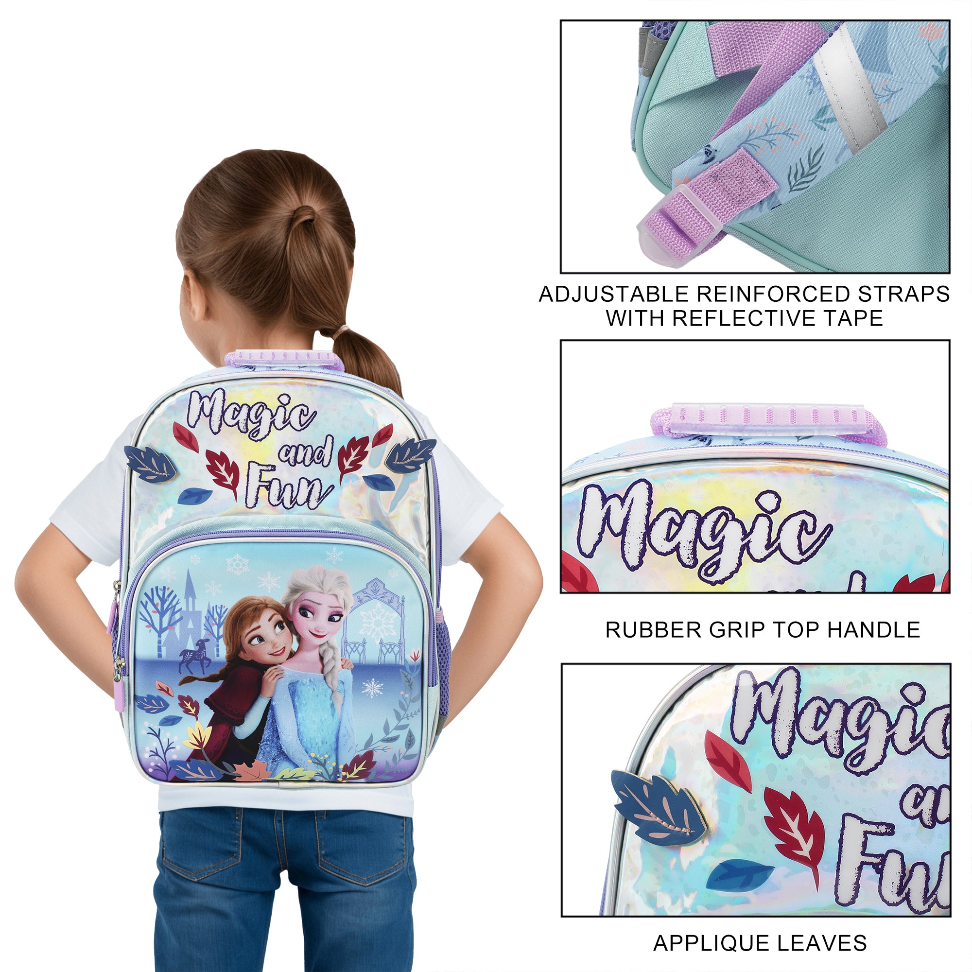 Disney's Frozen Magic & Fun Elsa & Anna 16" Toddler Kid's Backpack For School And Travel