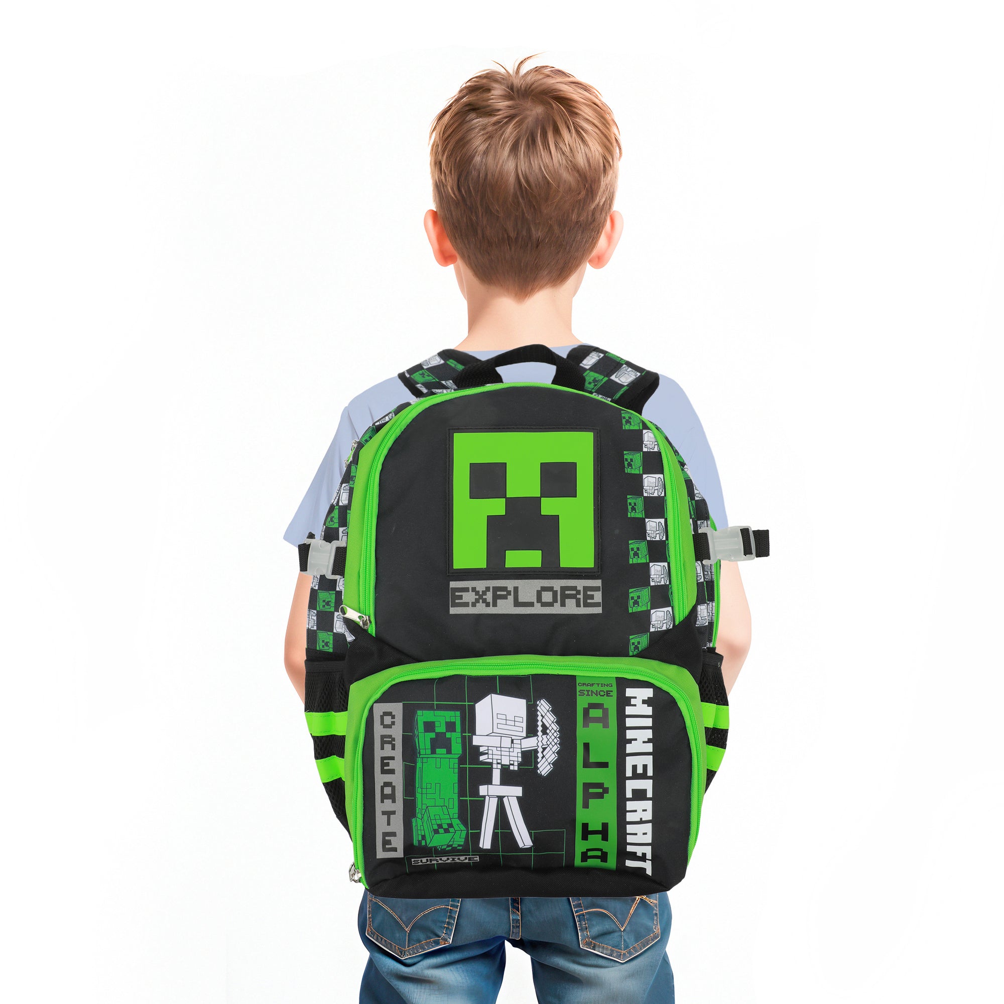Minecraft Alpha Creeper 16" Sports Backpack and Gym Bag