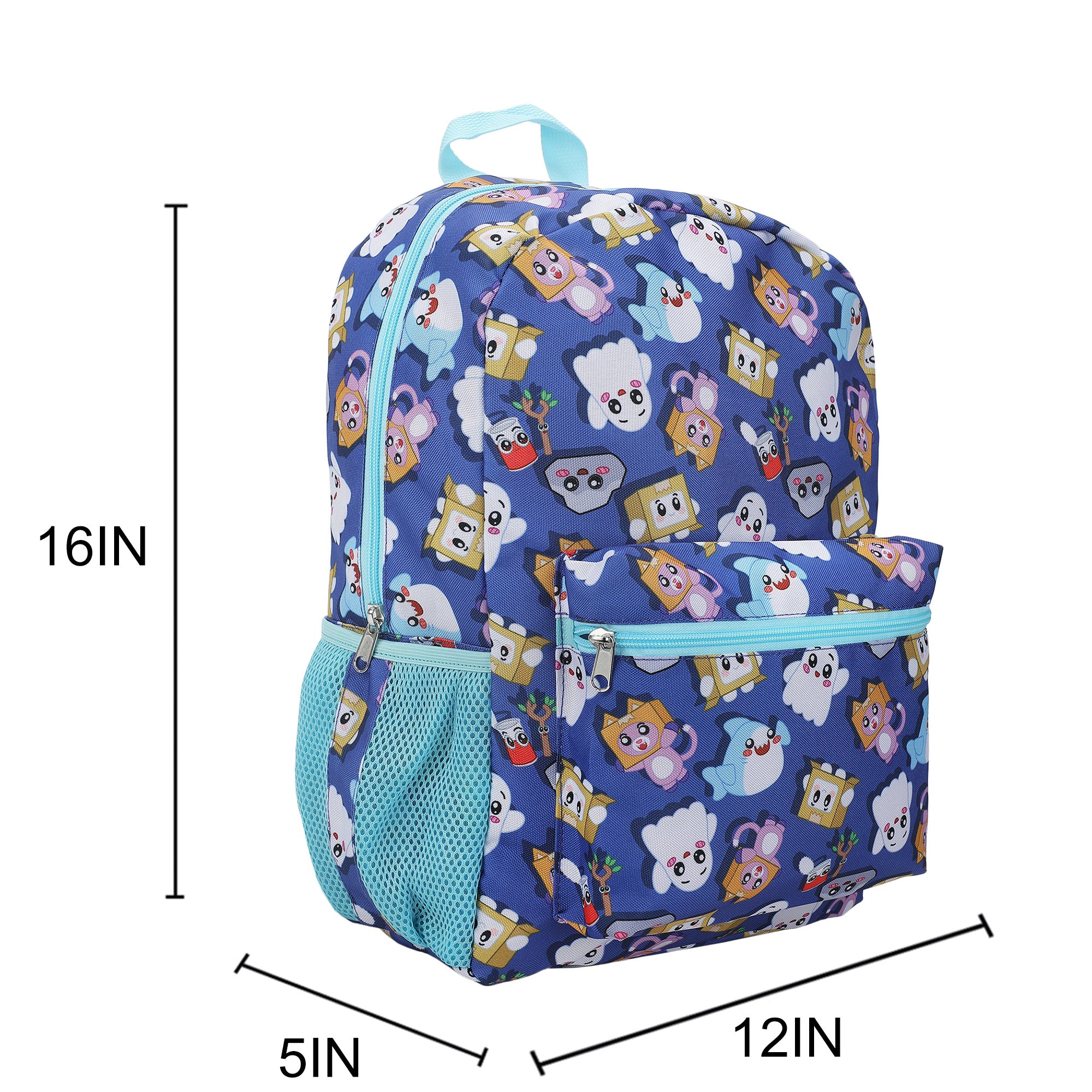 Lanky Box Character All-Over Print 16" Kid's Backpack For School And Travel