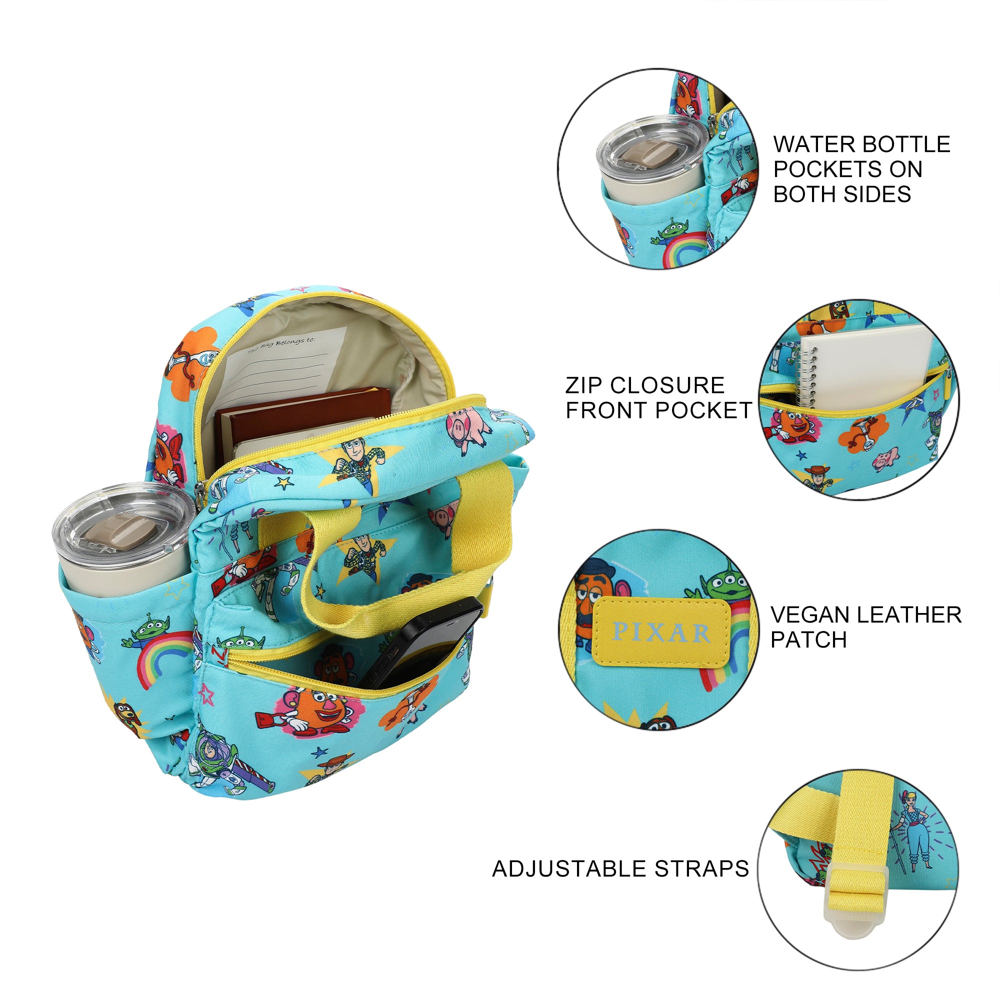 Toy Story Favorite Characters All-Over Print 12" Toddler Backpack For Preschool, Daycare, And Travel