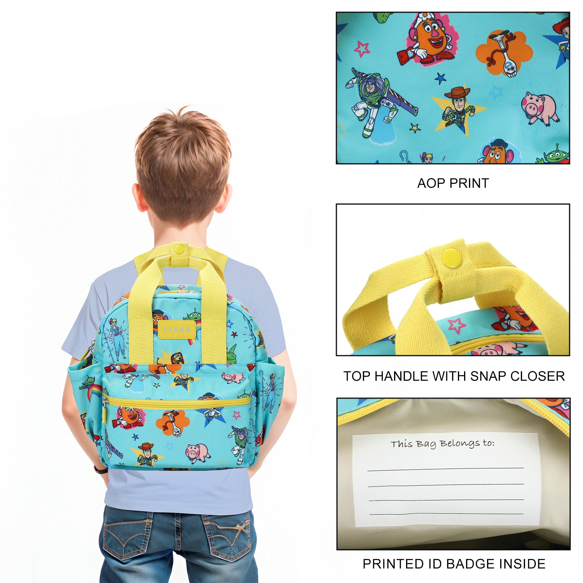 Toy Story Favorite Characters All-Over Print 12" Toddler Backpack For Preschool, Daycare, And Travel