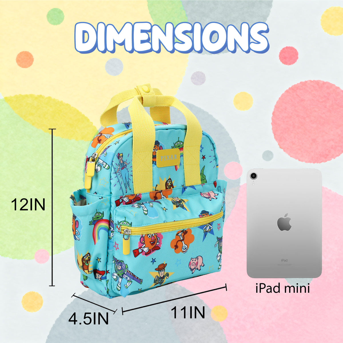 Toy Story Favorite Characters All-Over Print 12" Toddler Backpack For Preschool, Daycare, And Travel