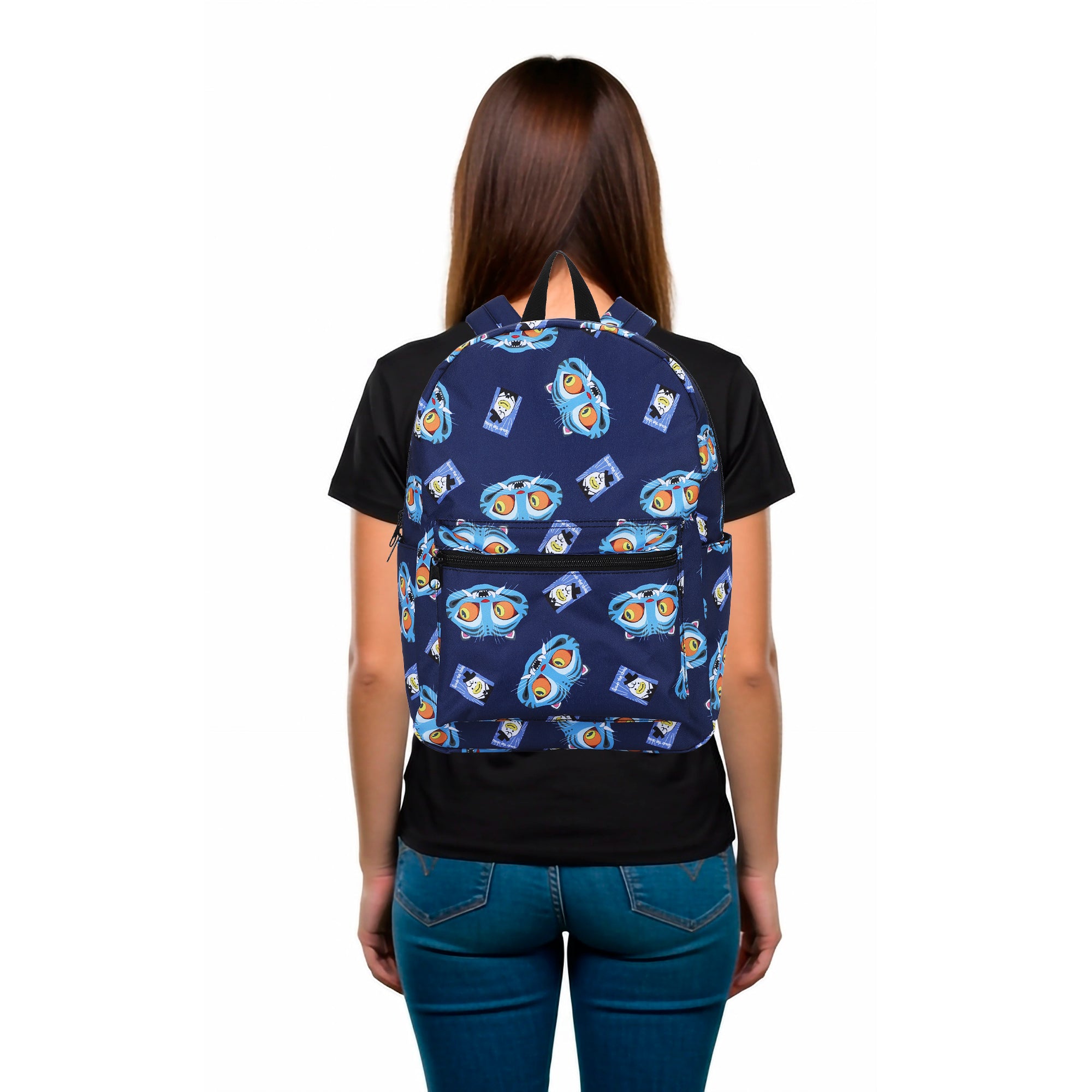 KPop Demon Hunters Derpy & Sussie All-Over Print 16.5" Adult Blue Quick Turn Backpack