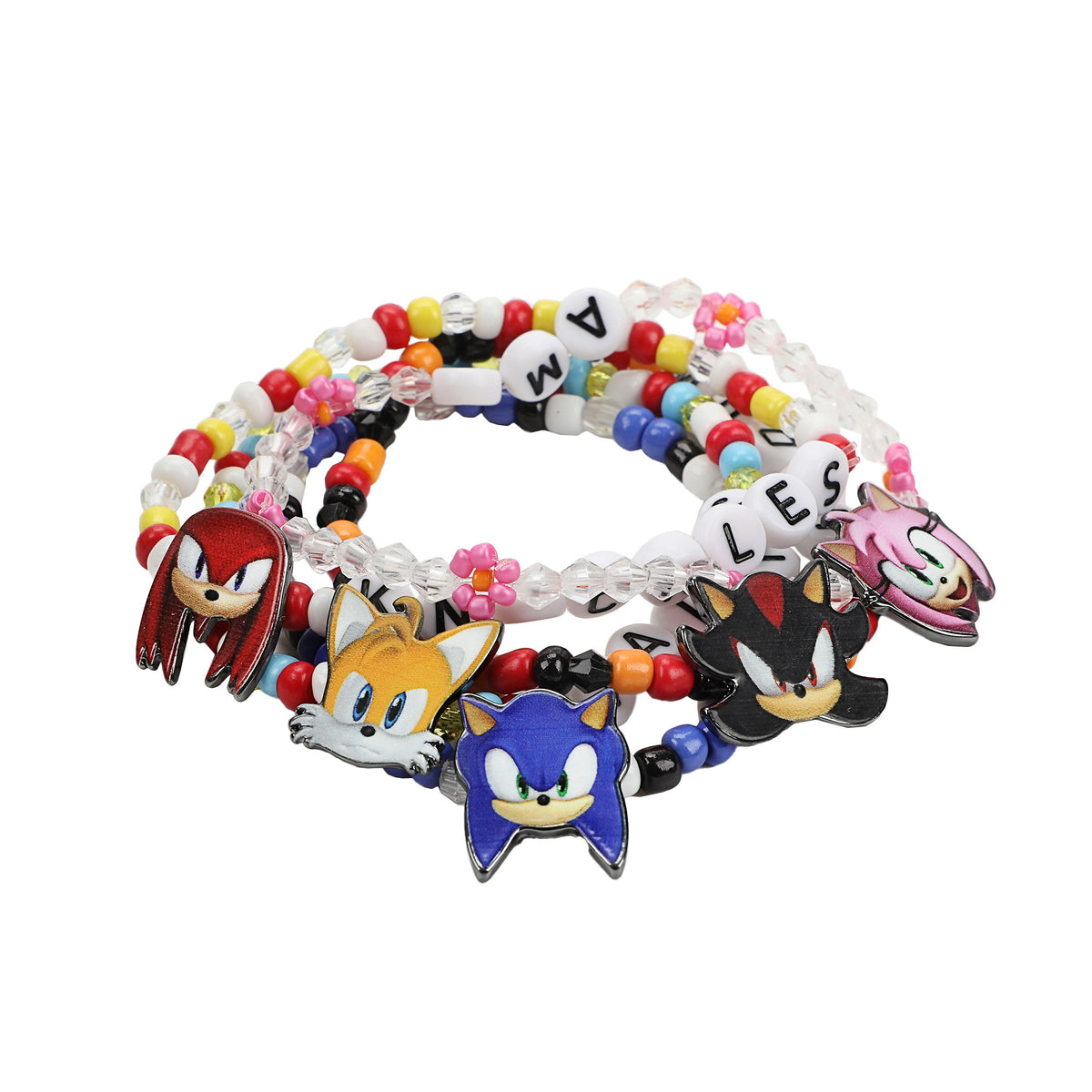 Sonic the Hedgehog Beaded Stretch Bracelet Set, 5 Piece