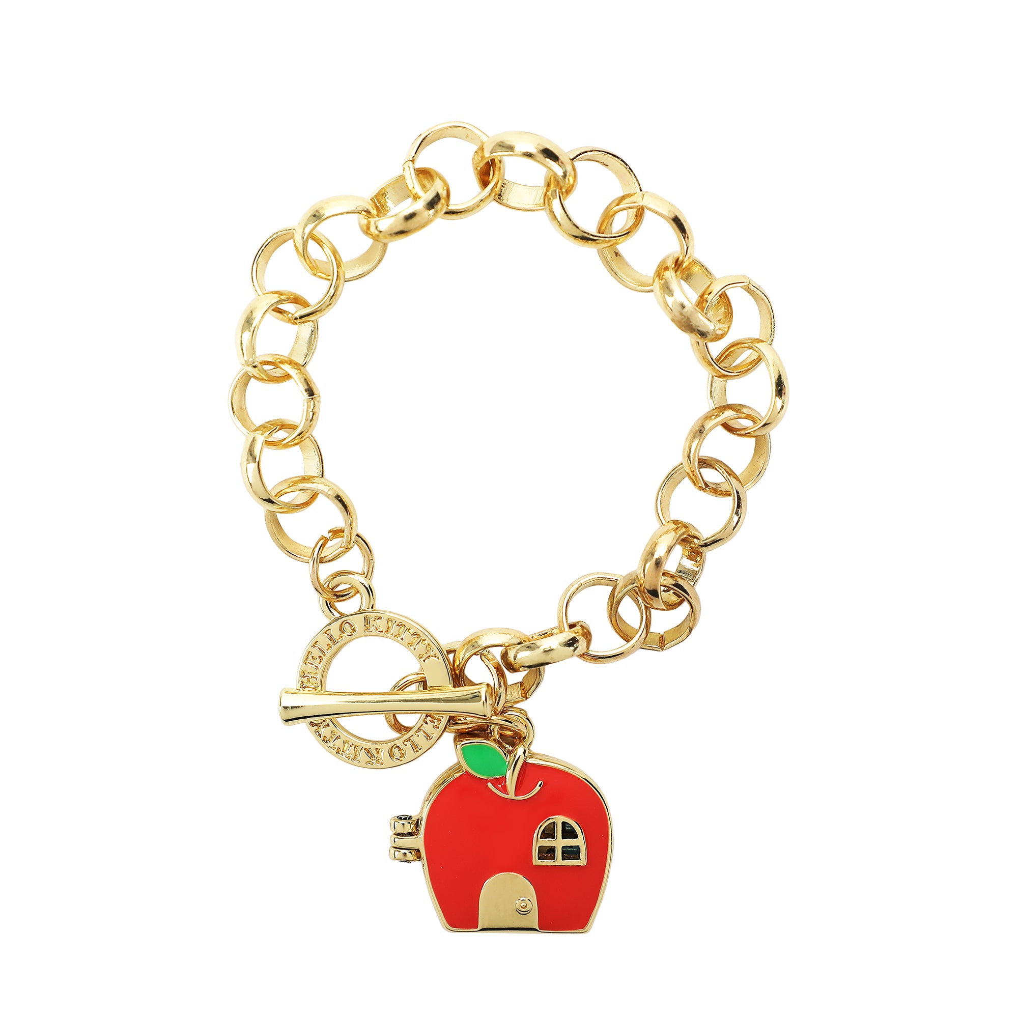 Hello Kitty Apple House Gold Locket Bracelet