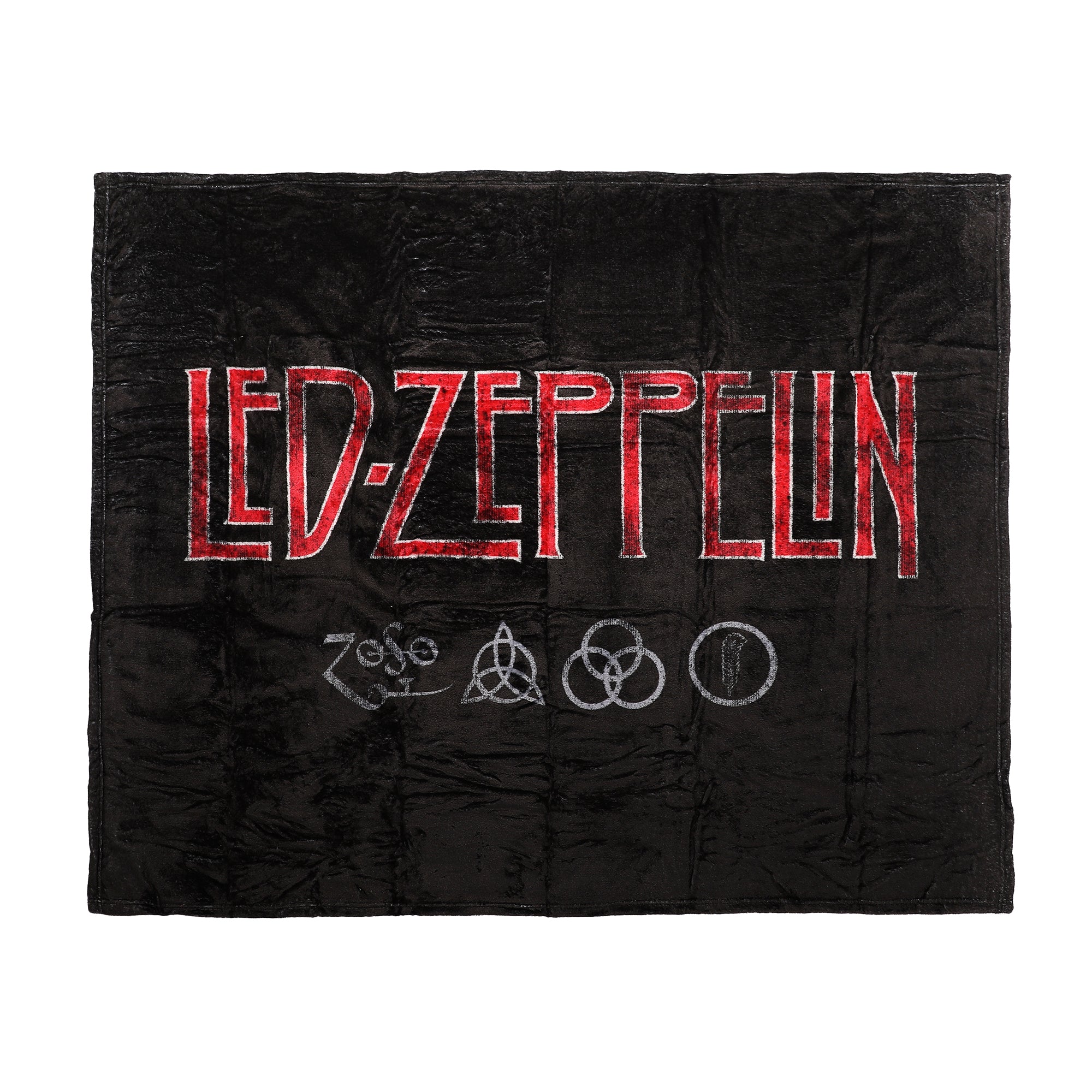 Led Zeppelin Logo & Symbols Black 50” x 60” Throw Blanket